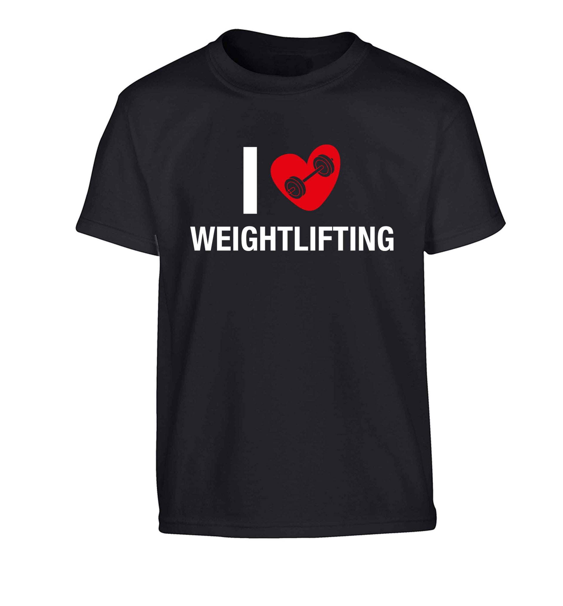 I love weightlifting Children's black Tshirt 12-13 Years