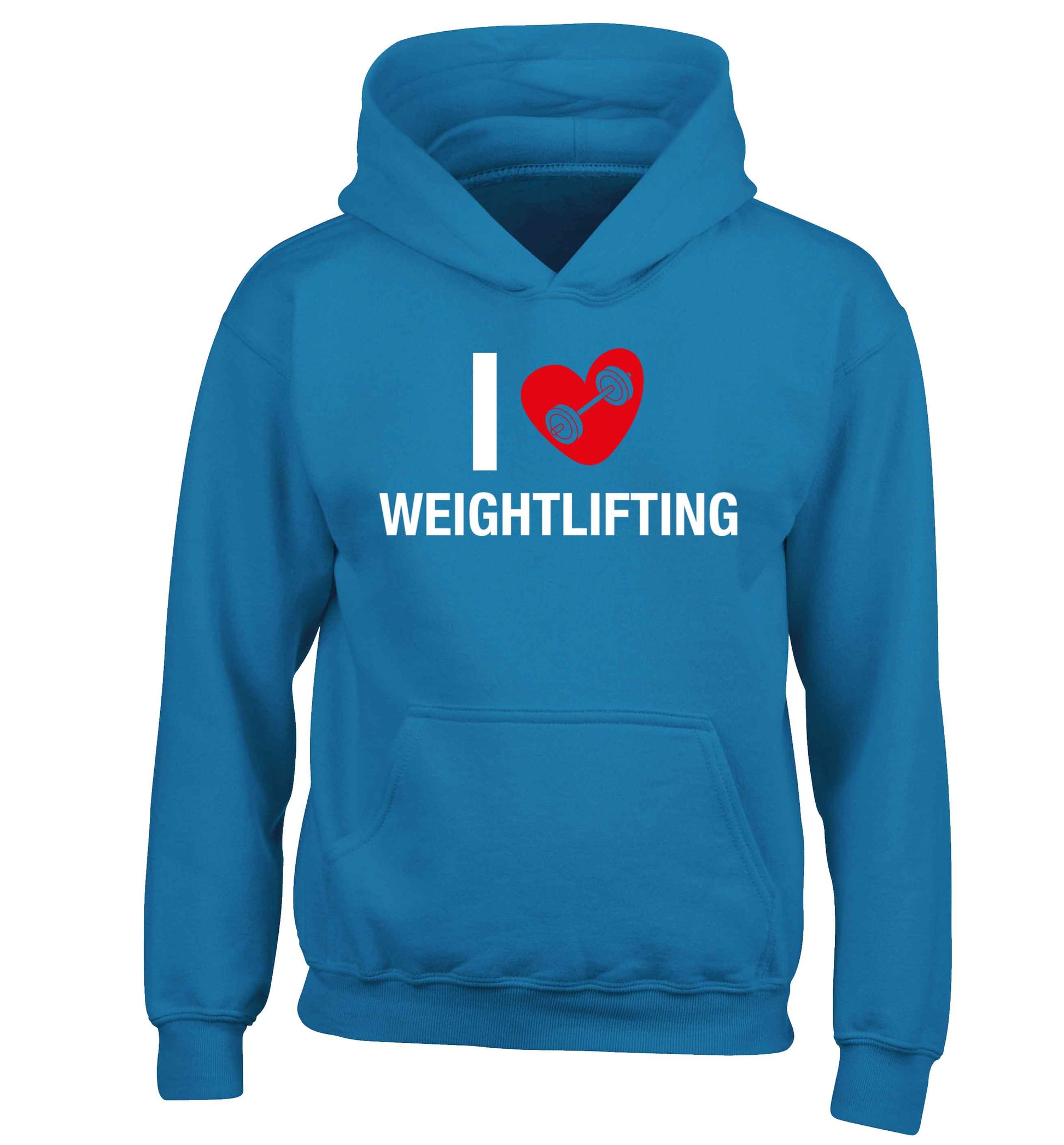 I love weightlifting children's blue hoodie 12-13 Years
