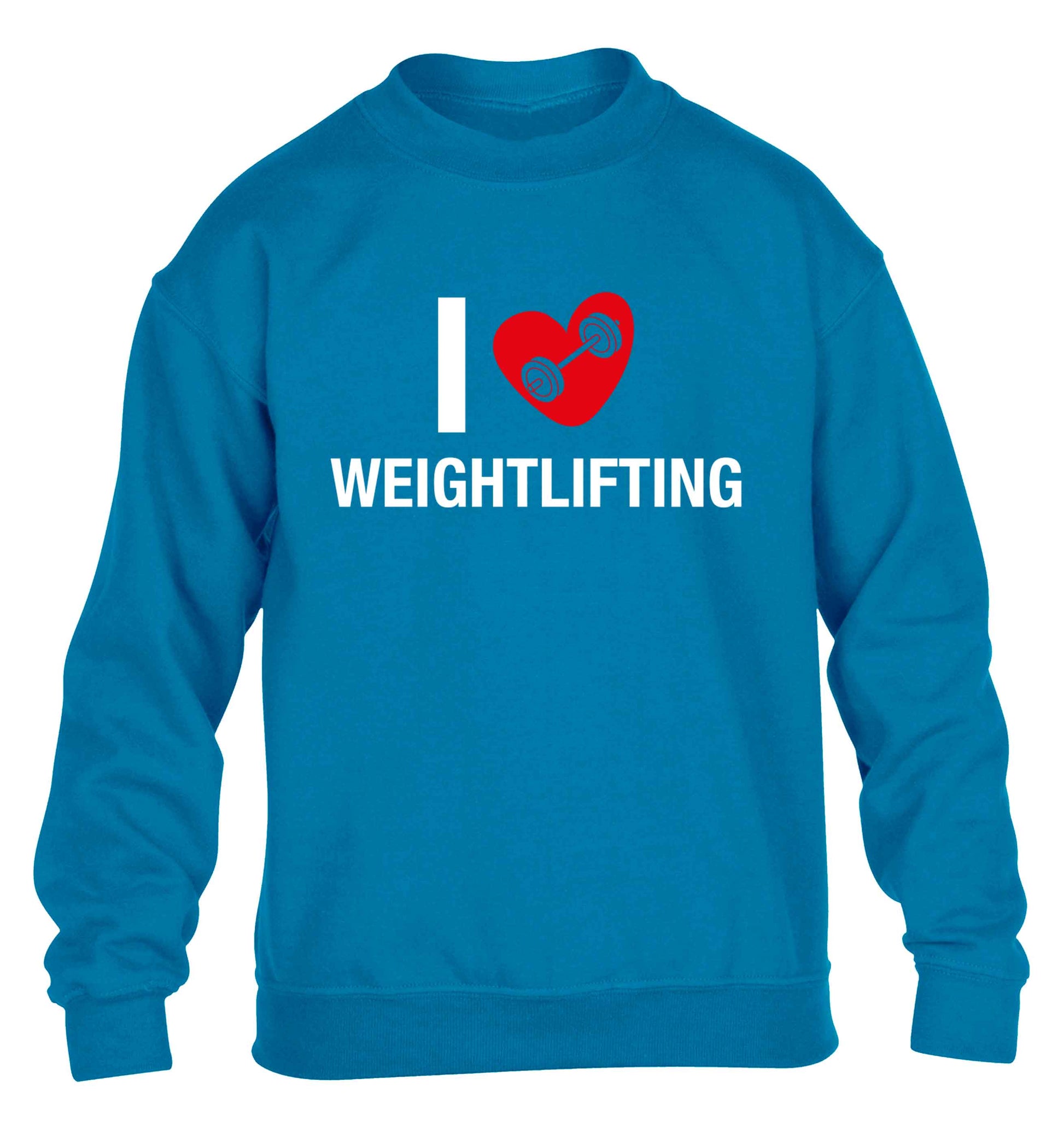 I love weightlifting children's blue sweater 12-13 Years