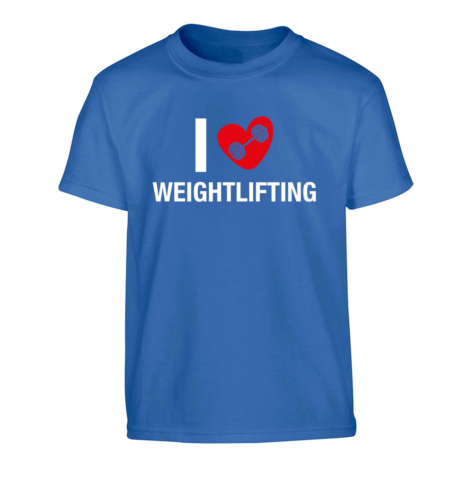 I love weightlifting Children's blue Tshirt 12-13 Years