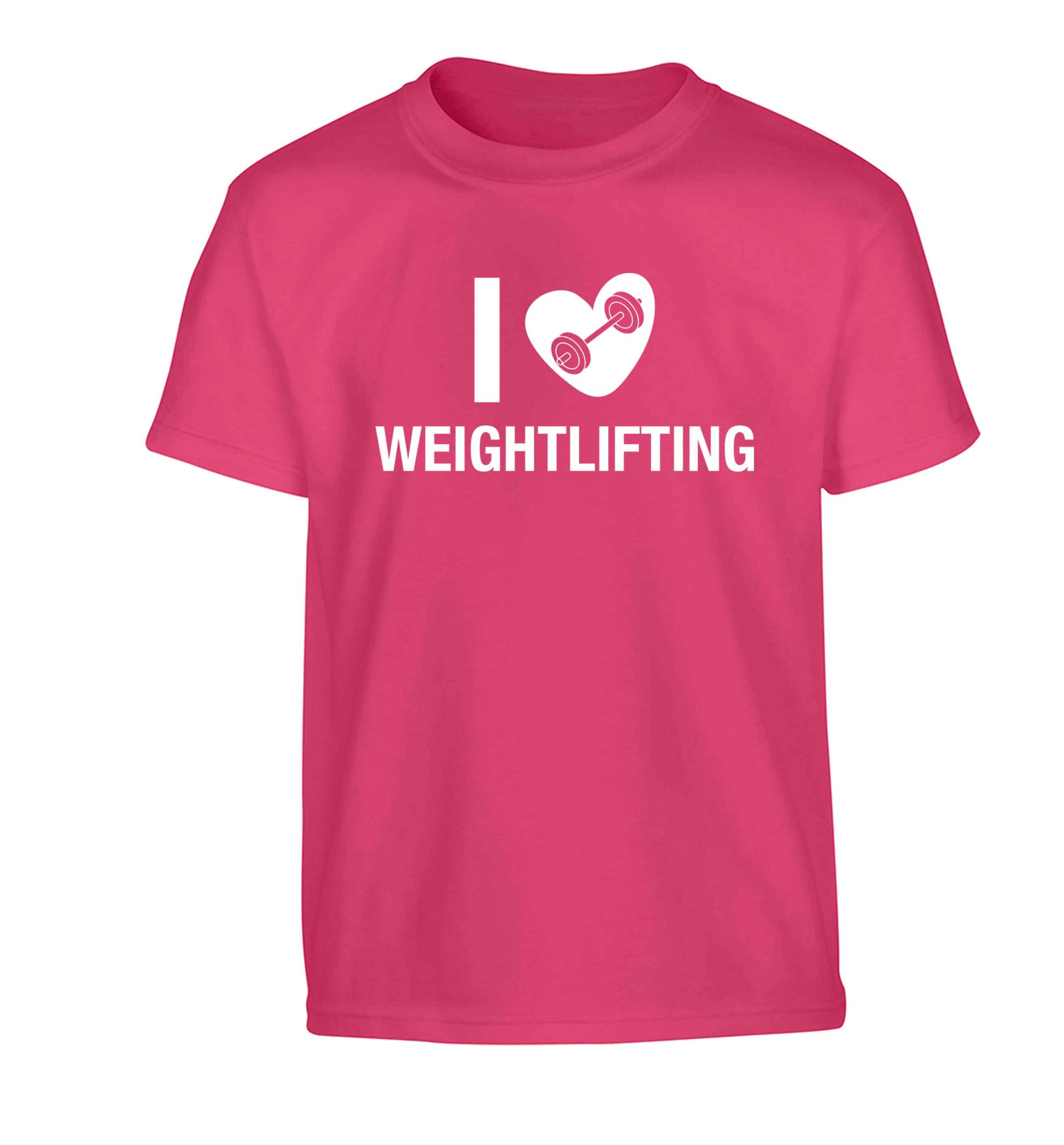 I love weightlifting Children's pink Tshirt 12-13 Years