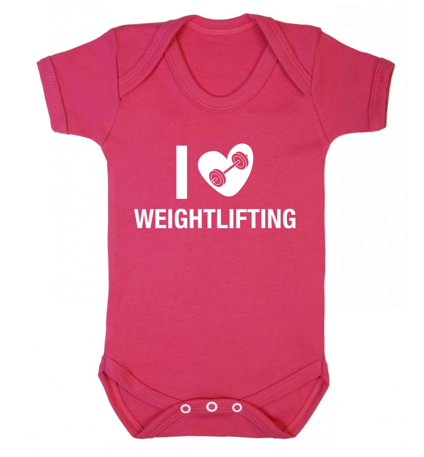 I love weightlifting Baby Vest dark pink 18-24 months