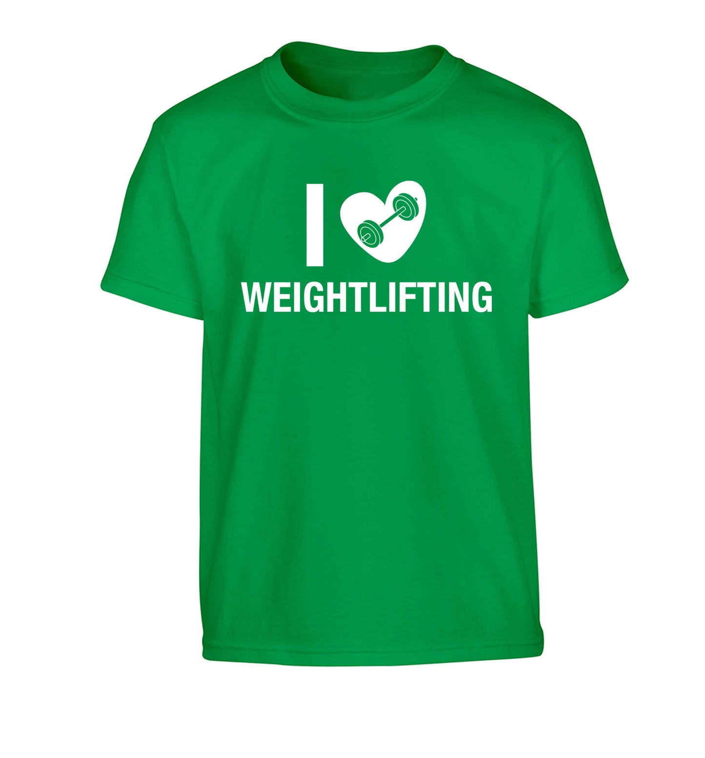 I love weightlifting Children's green Tshirt 12-13 Years