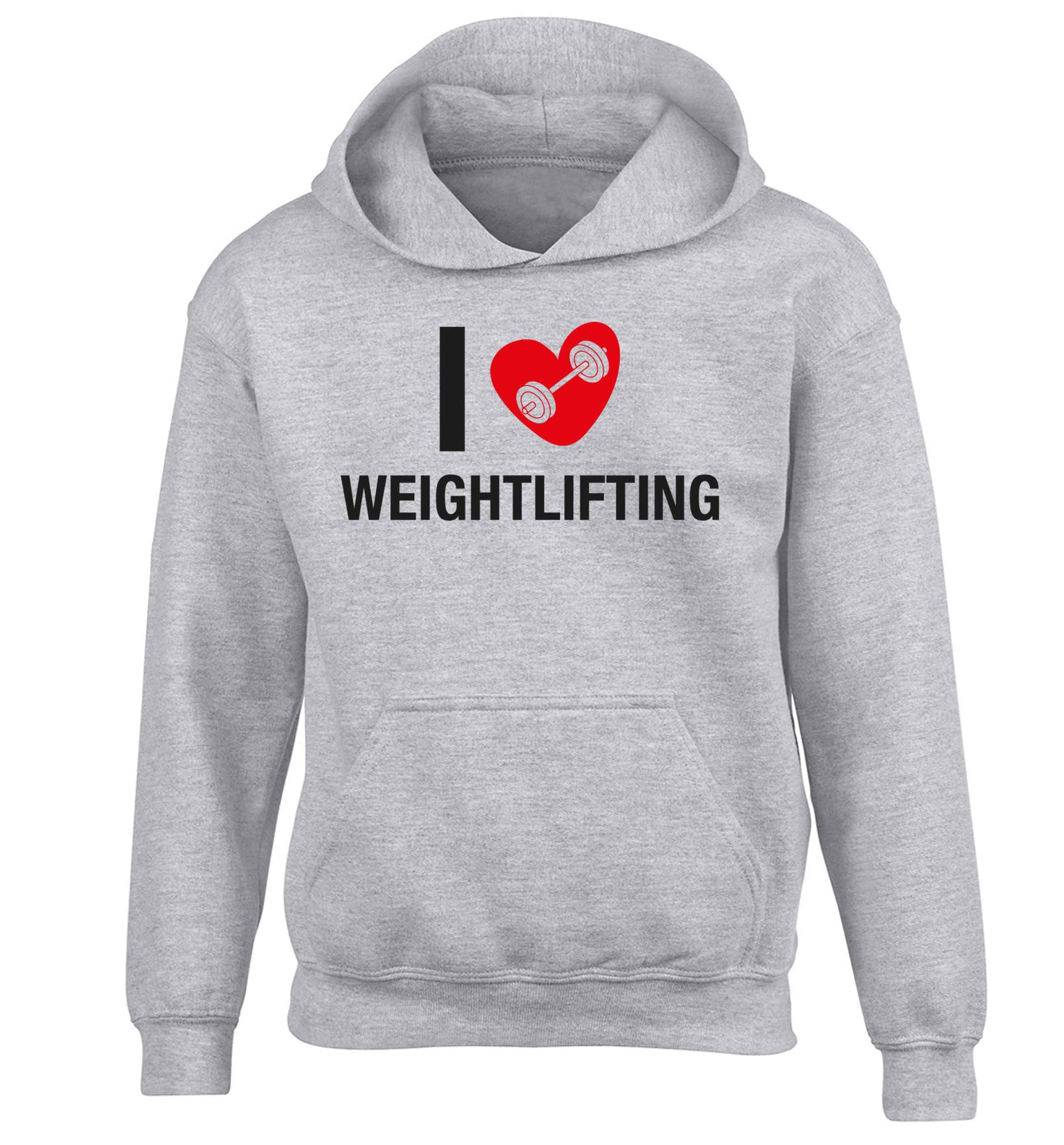 I love weightlifting children's grey hoodie 12-13 Years
