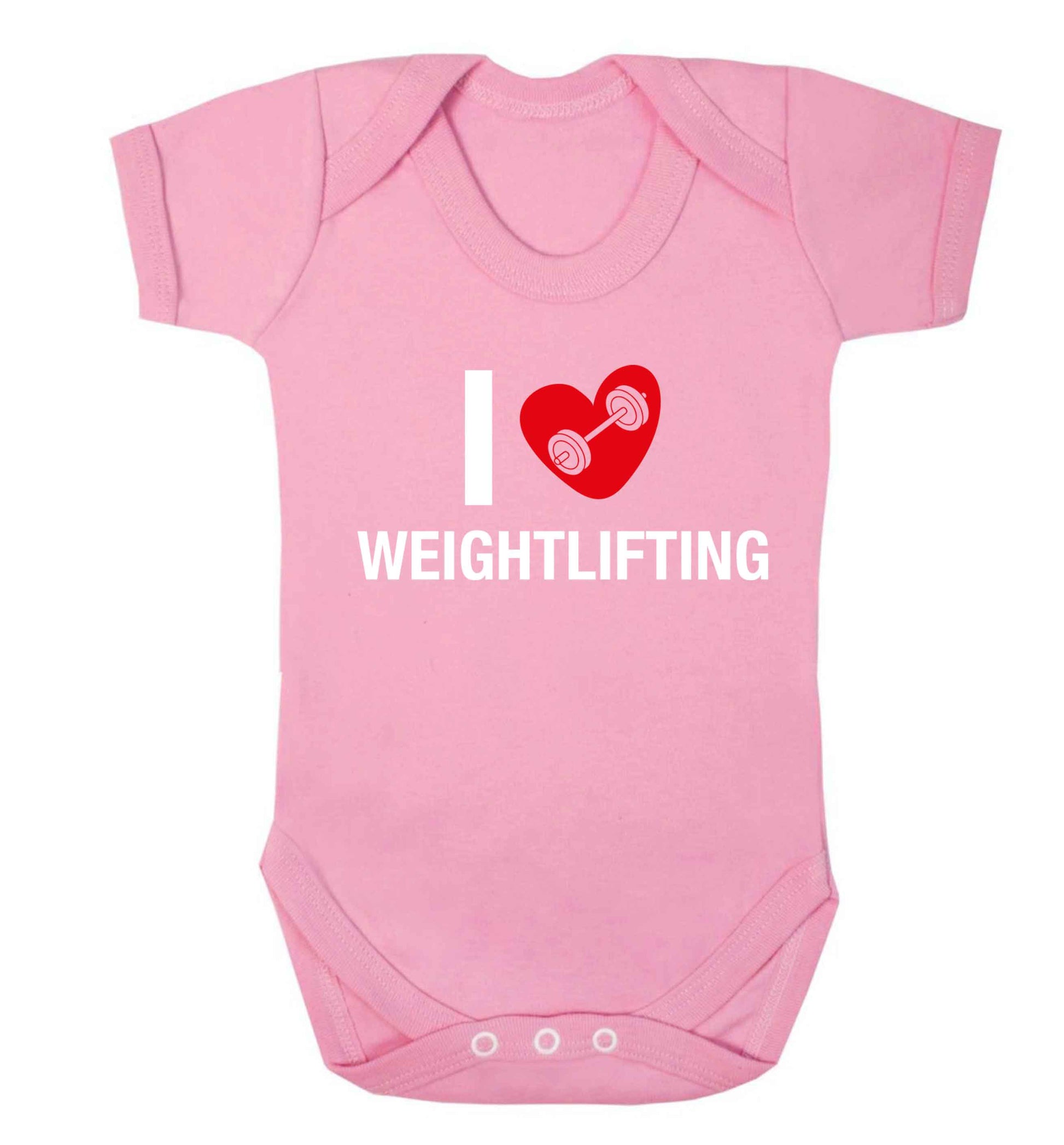 I love weightlifting Baby Vest pale pink 18-24 months