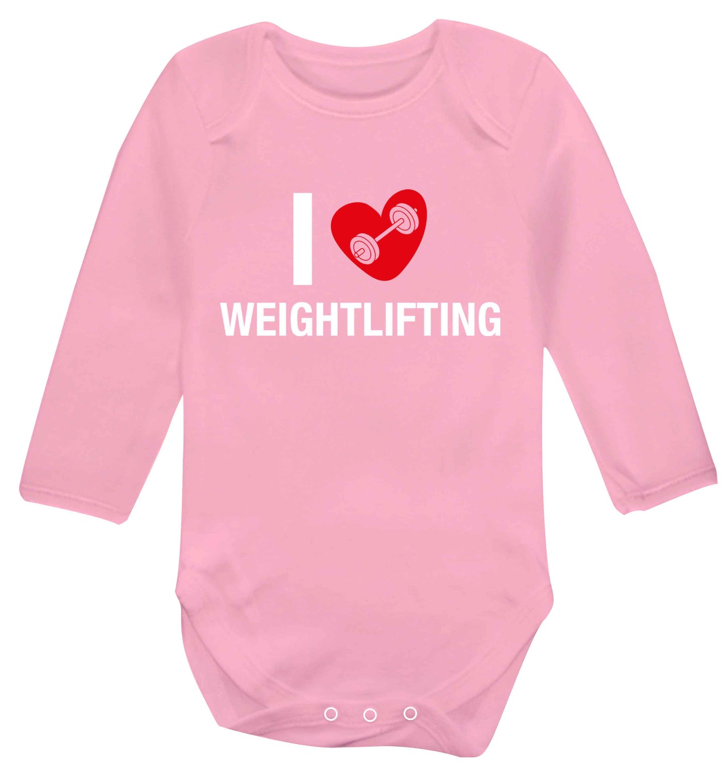 I love weightlifting Baby Vest long sleeved pale pink 6-12 months