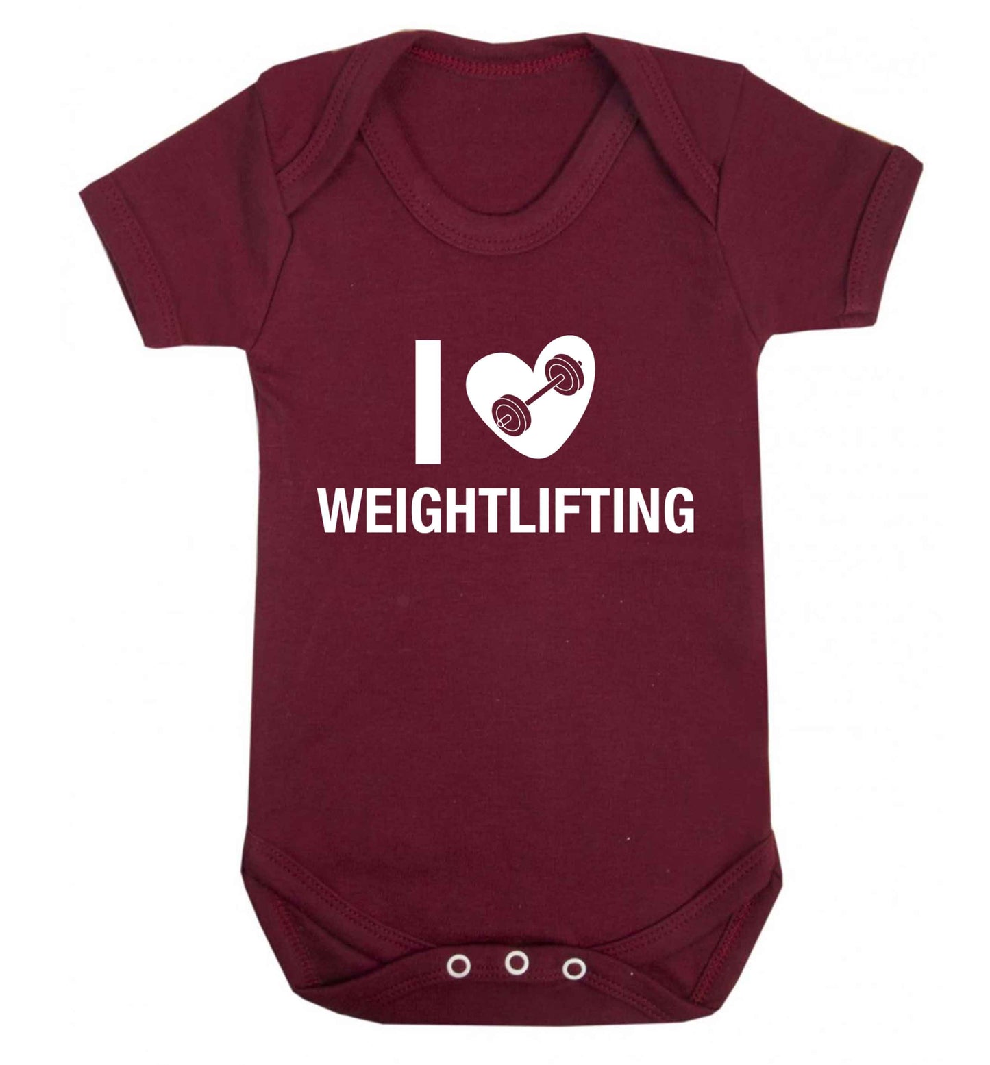 I love weightlifting Baby Vest maroon 18-24 months
