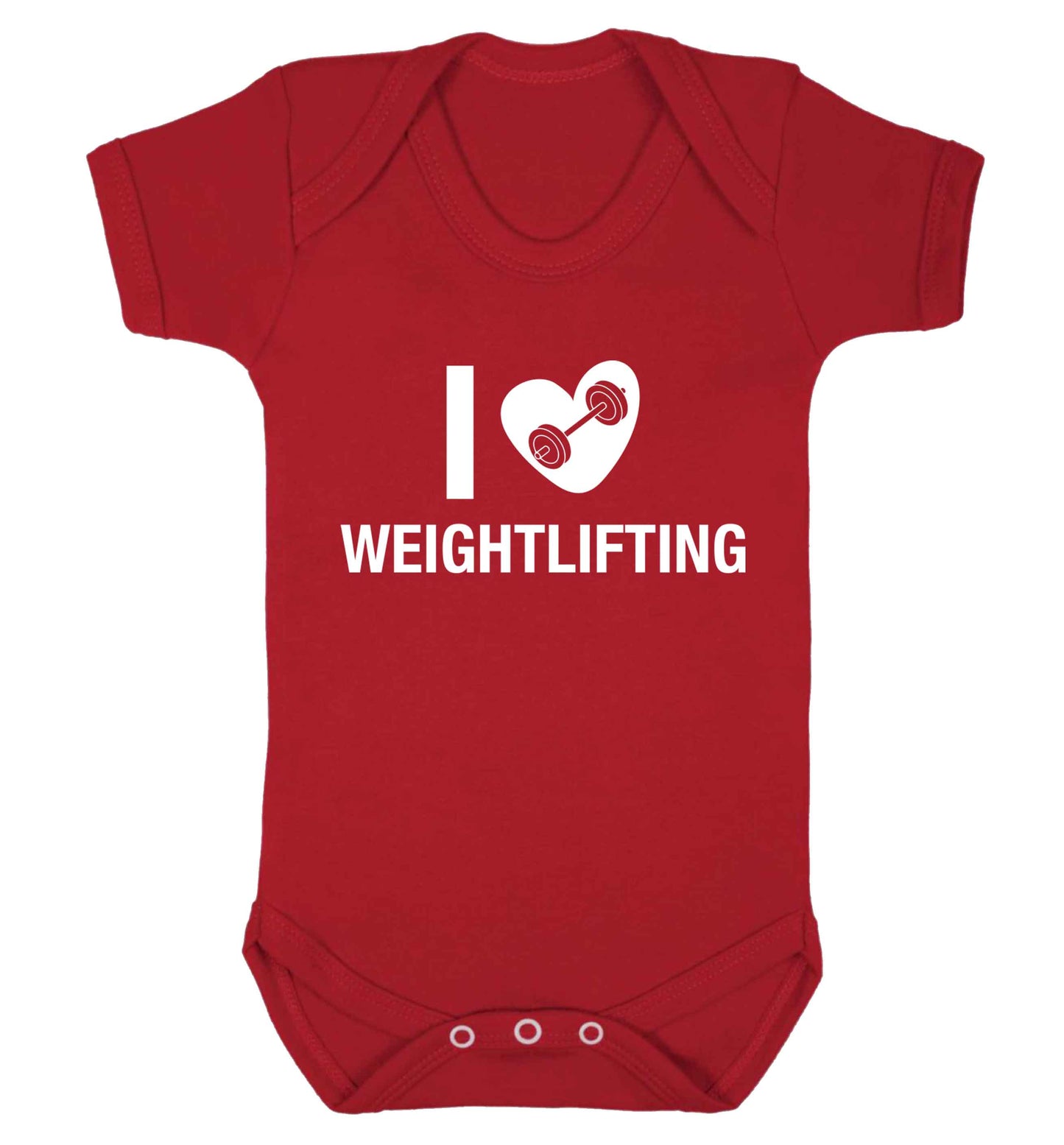 I love weightlifting Baby Vest red 18-24 months