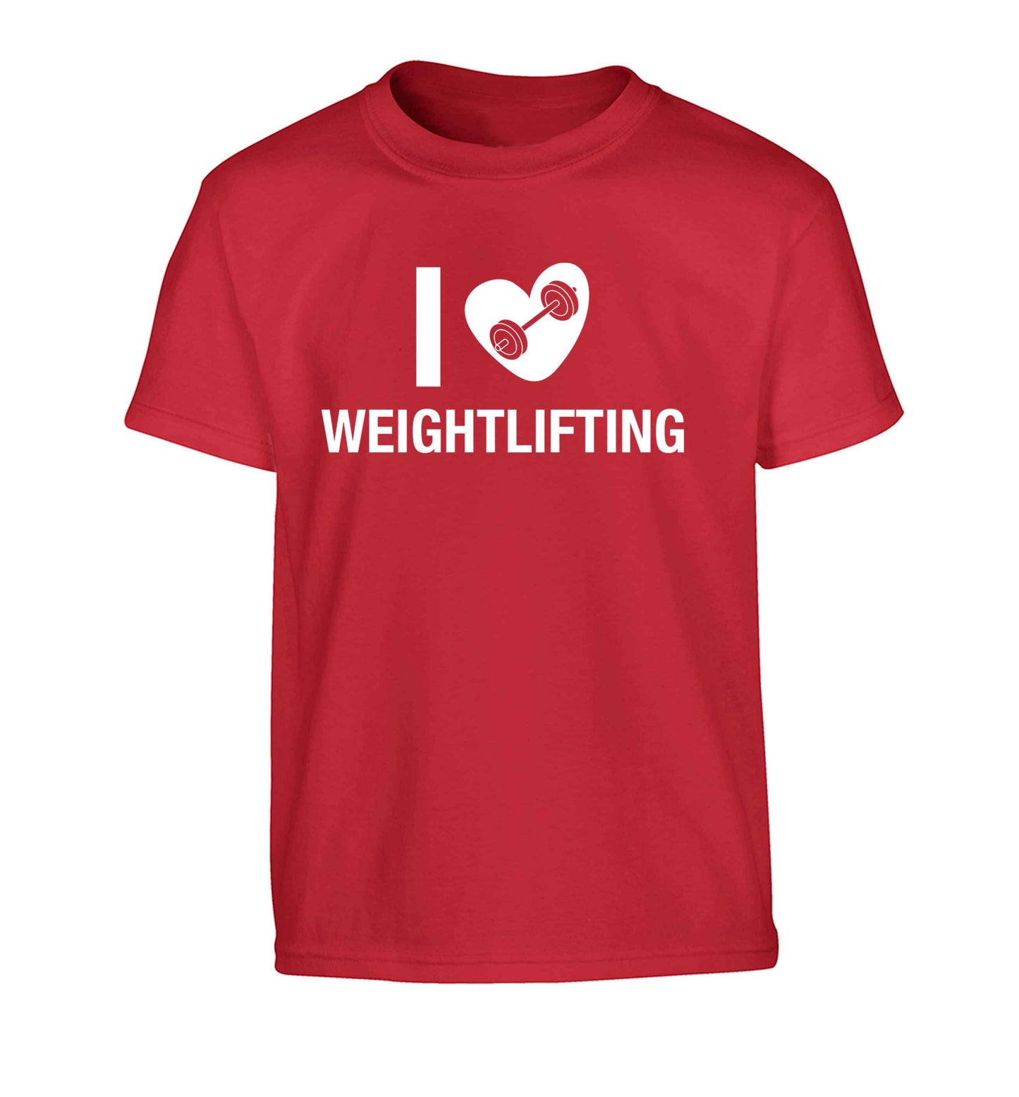 I love weightlifting Children's red Tshirt 12-13 Years