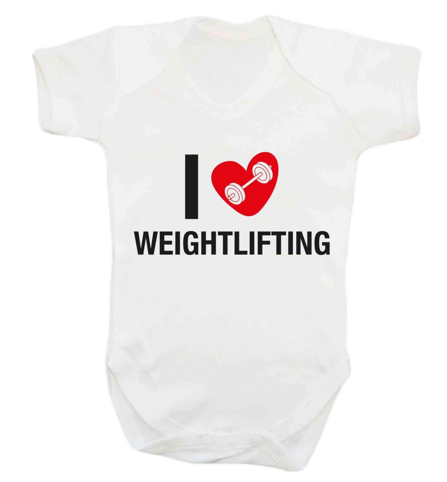 I love weightlifting Baby Vest white 18-24 months