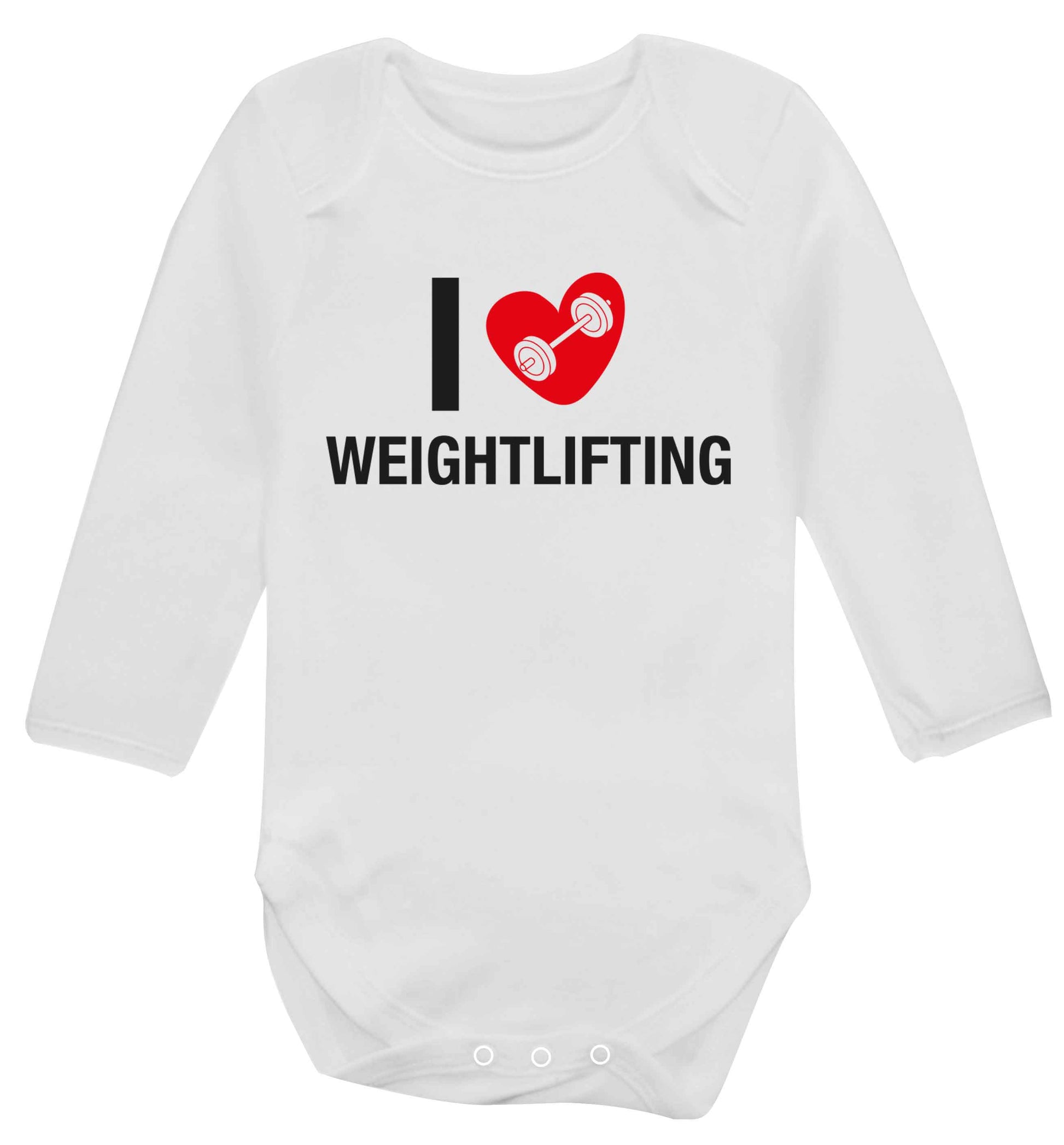 I love weightlifting Baby Vest long sleeved white 6-12 months
