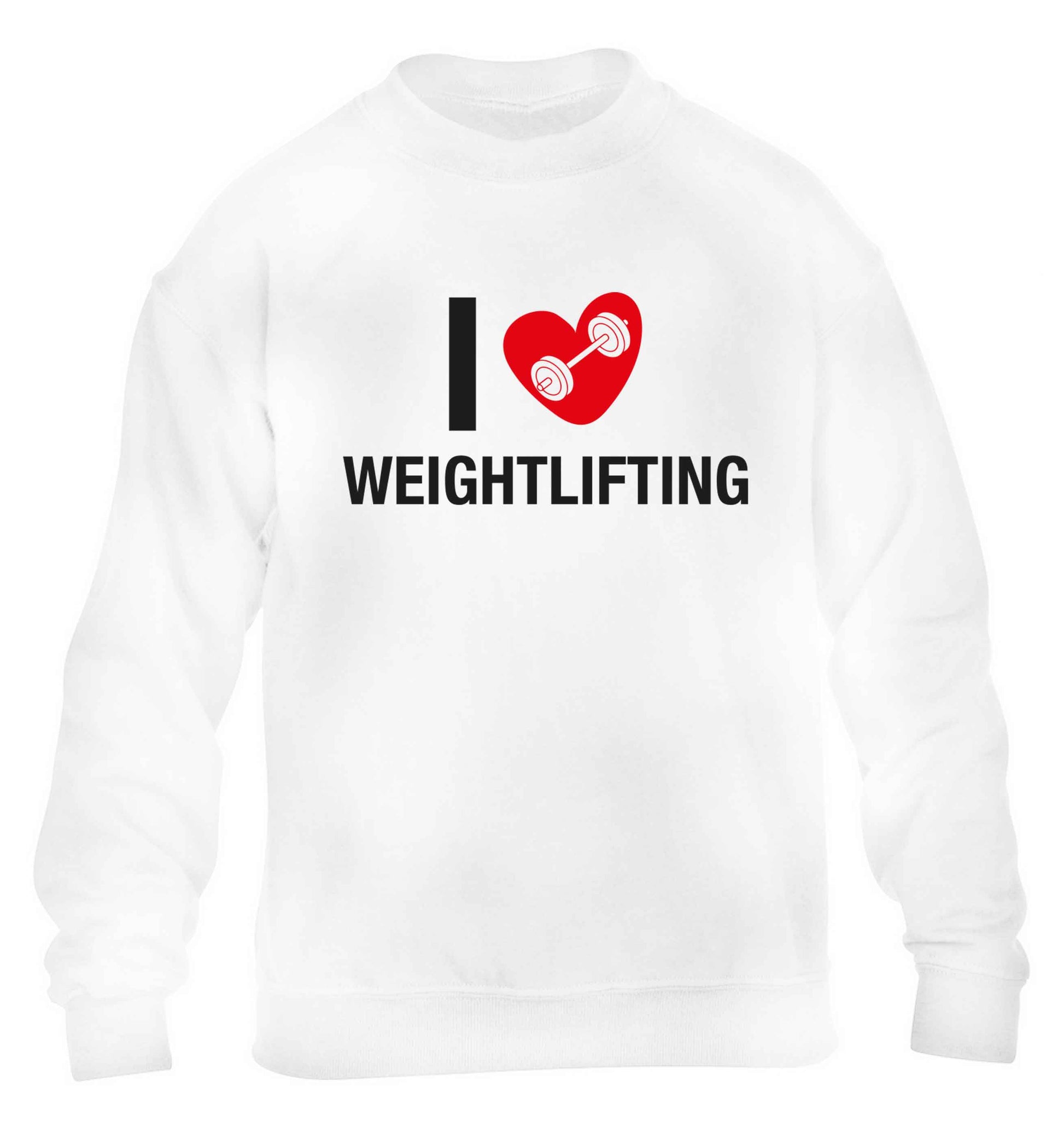 I love weightlifting children's white sweater 12-13 Years