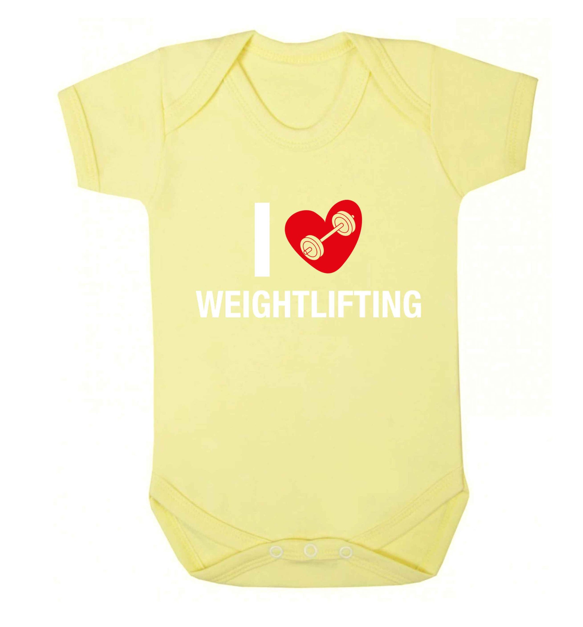 I love weightlifting Baby Vest pale yellow 18-24 months