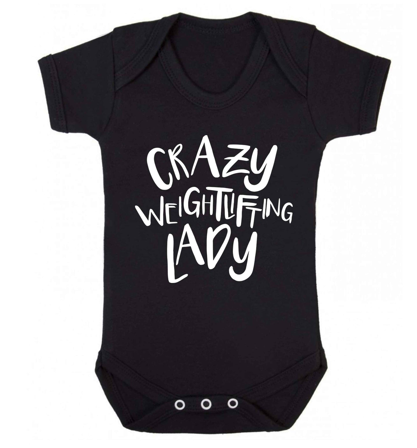 Crazy weightlifting lady Baby Vest black 18-24 months