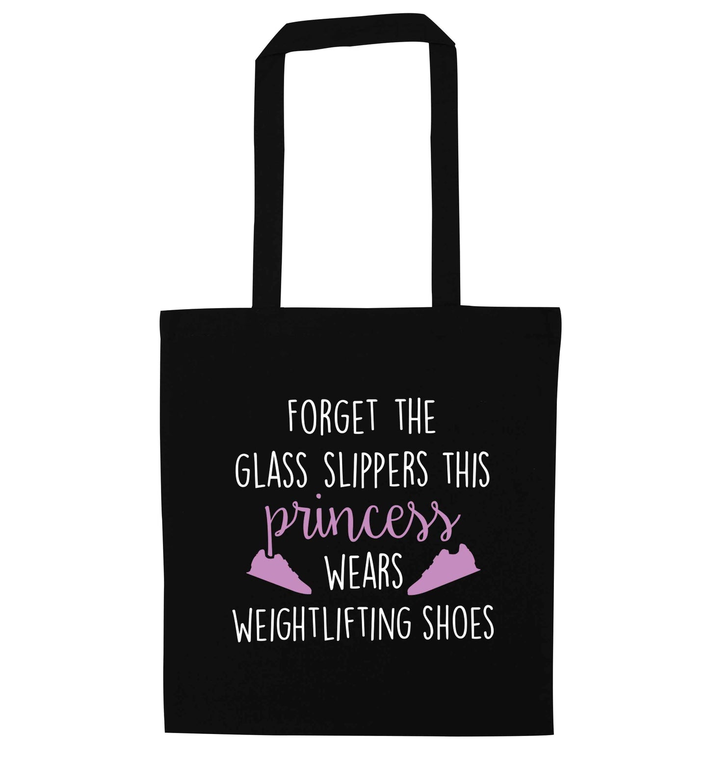 Forget the glass slippers this princess wears weightlifting shoes black tote bag