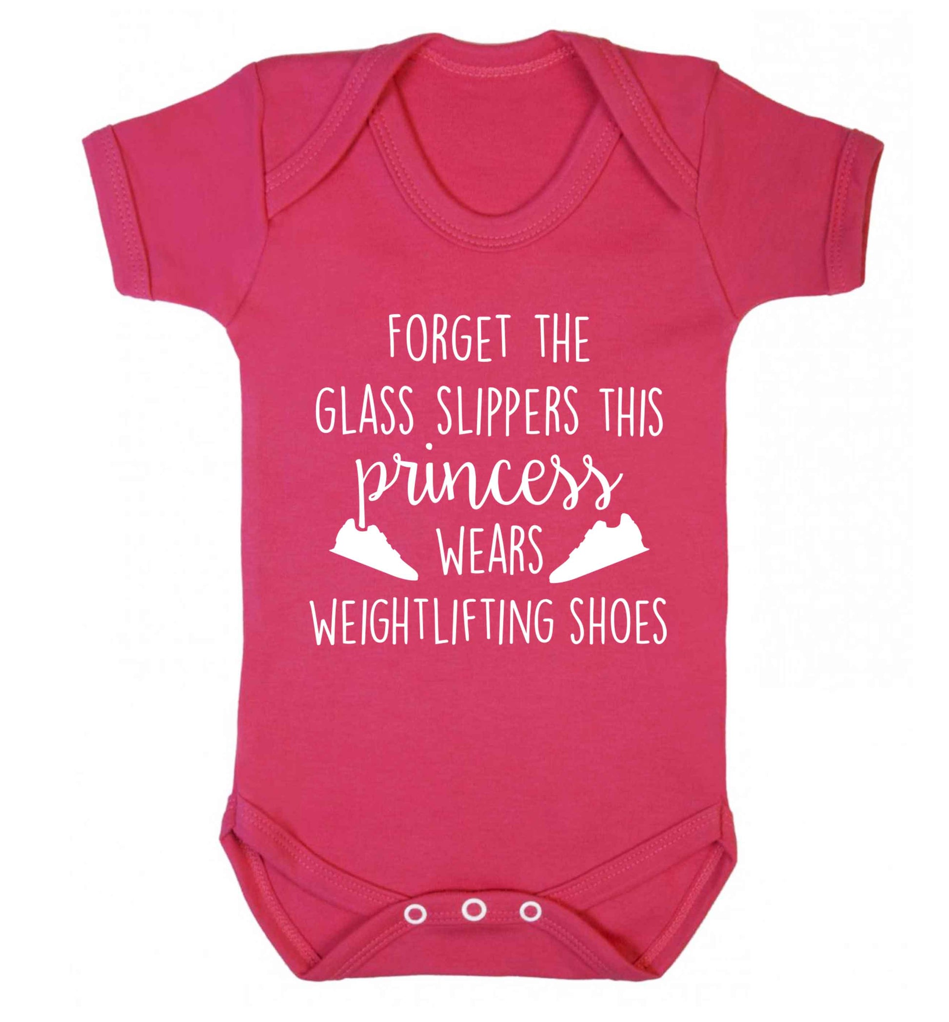 Forget the glass slippers this princess wears weightlifting shoes Baby Vest dark pink 18-24 months