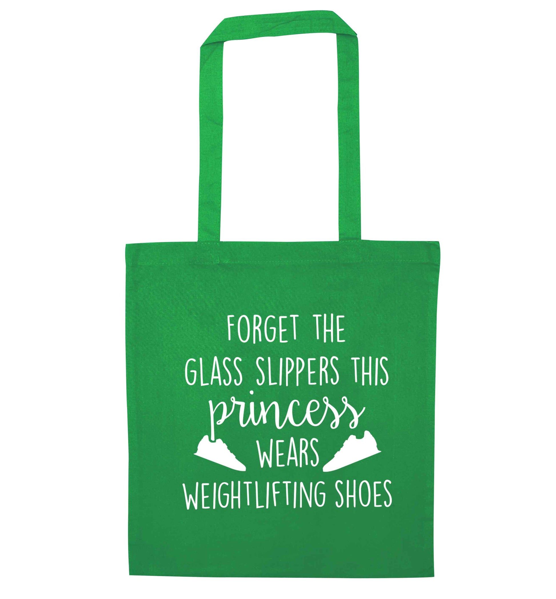 Forget the glass slippers this princess wears weightlifting shoes green tote bag
