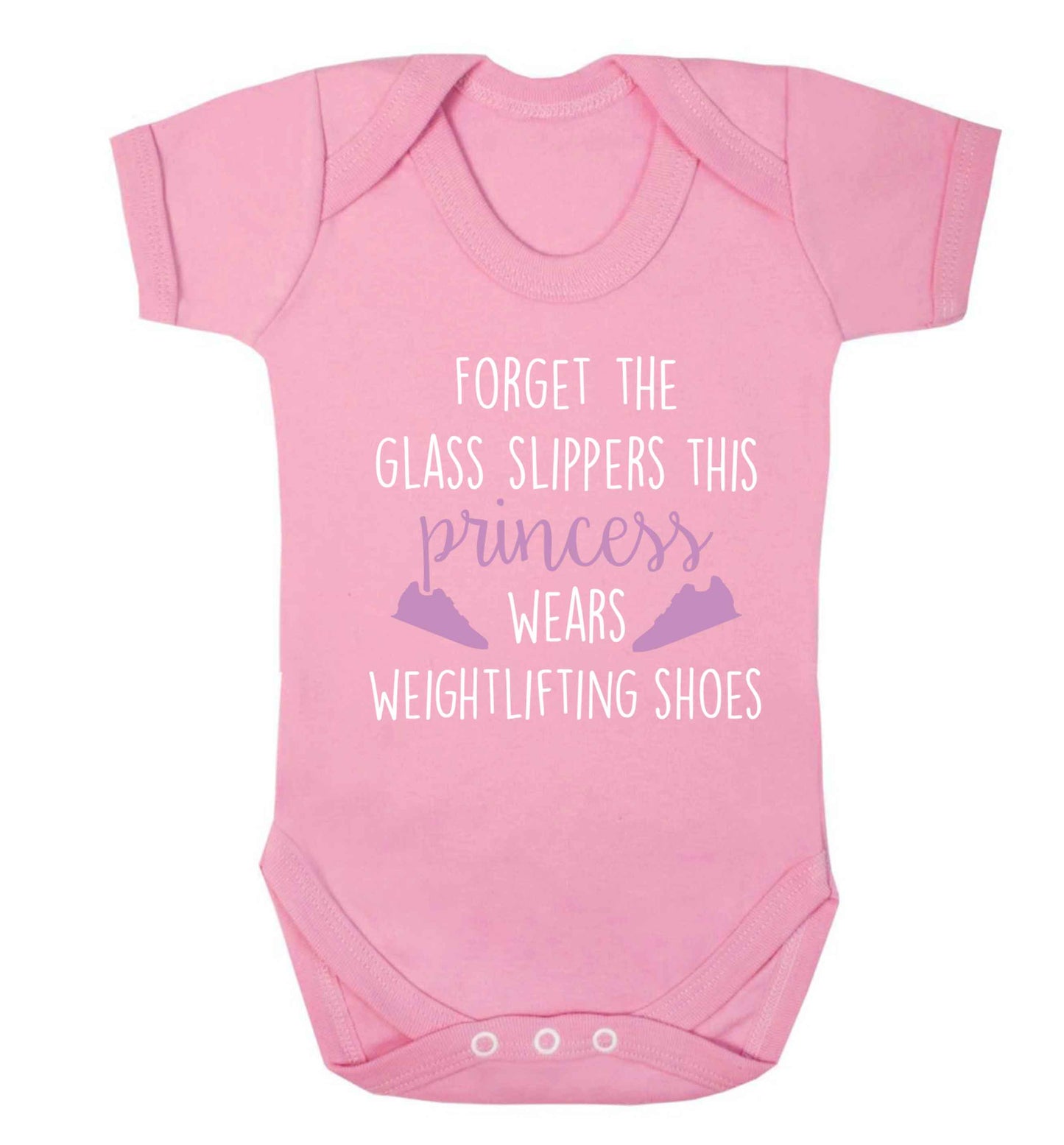 Forget the glass slippers this princess wears weightlifting shoes Baby Vest pale pink 18-24 months