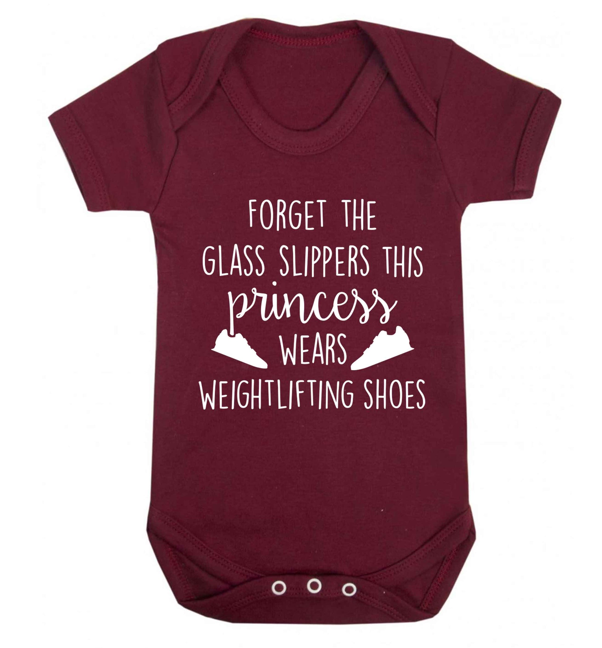 Forget the glass slippers this princess wears weightlifting shoes Baby Vest maroon 18-24 months