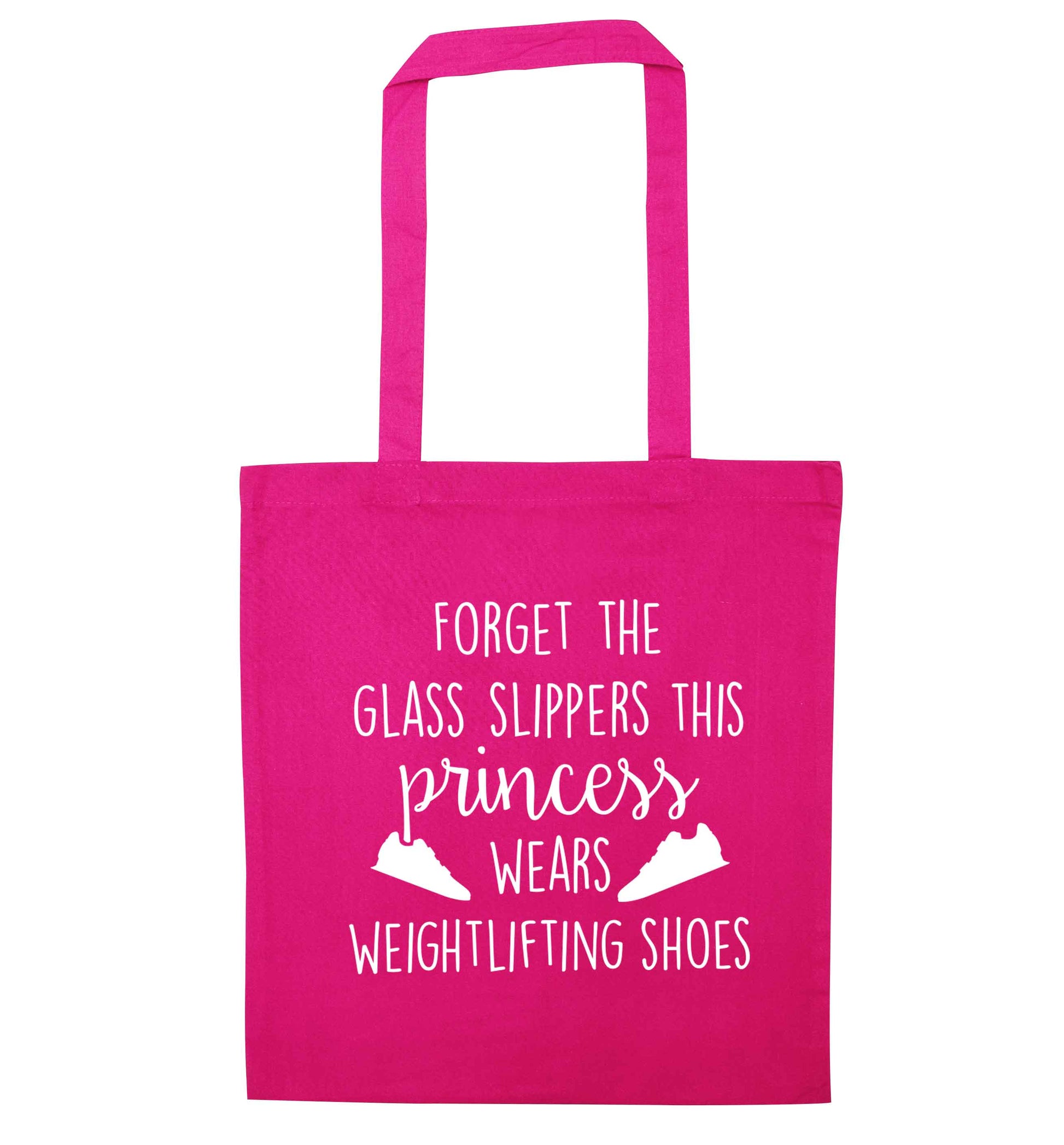 Forget the glass slippers this princess wears weightlifting shoes pink tote bag