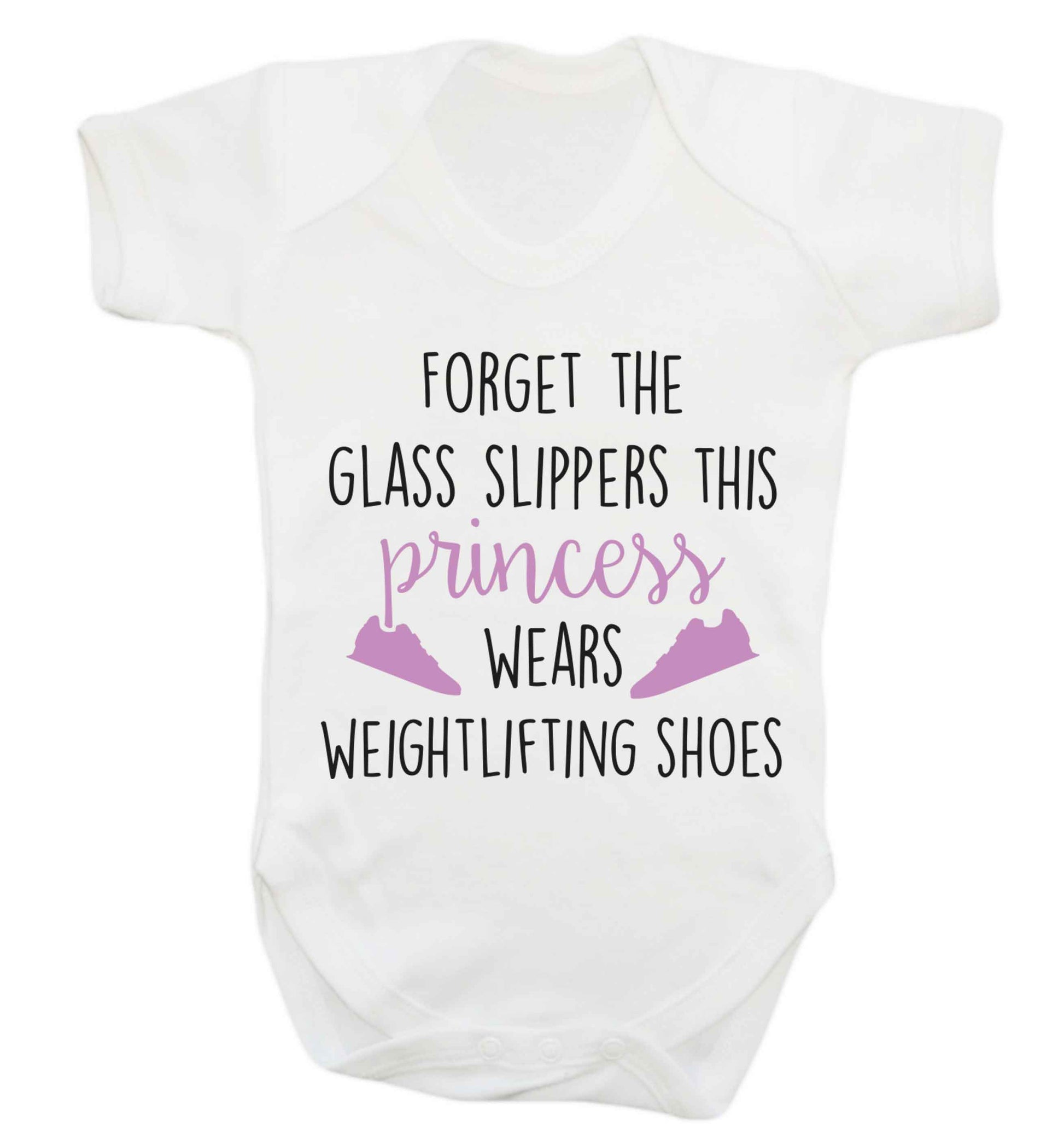 Forget the glass slippers this princess wears weightlifting shoes Baby Vest white 18-24 months