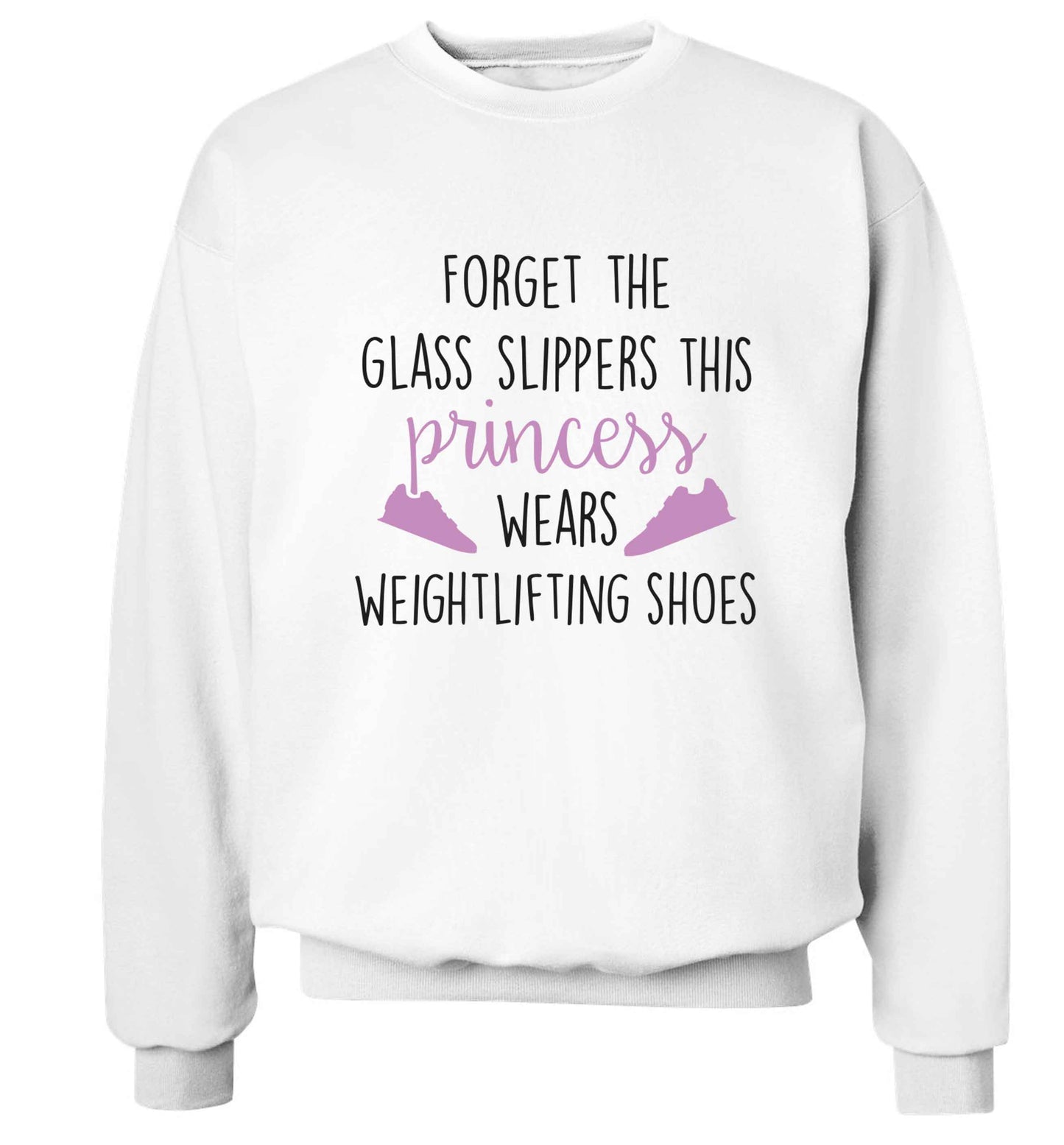 Forget the glass slippers this princess wears weightlifting shoes Adult's unisex white Sweater 2XL