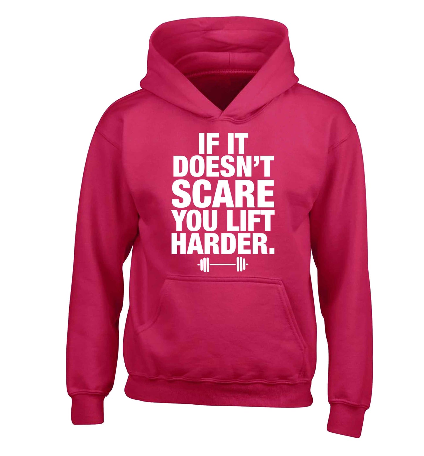 If it doesnt' scare you lift harder children's pink hoodie 12-13 Years