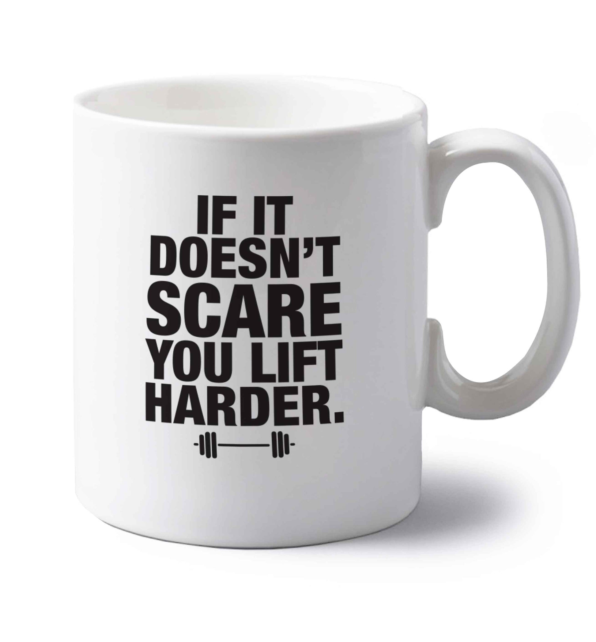 If it doesnt' scare you lift harder left handed white ceramic mug 