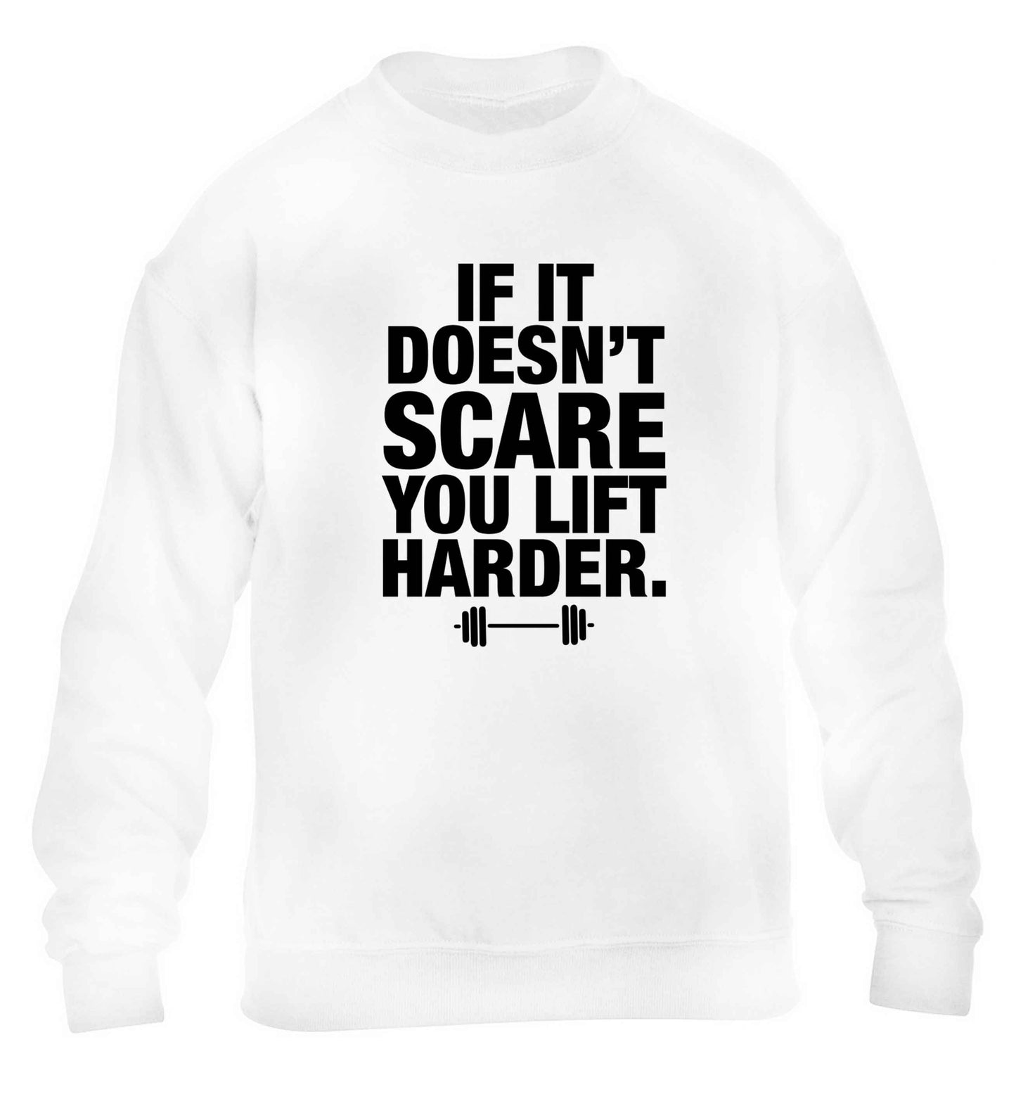 If it doesnt' scare you lift harder children's white sweater 12-13 Years