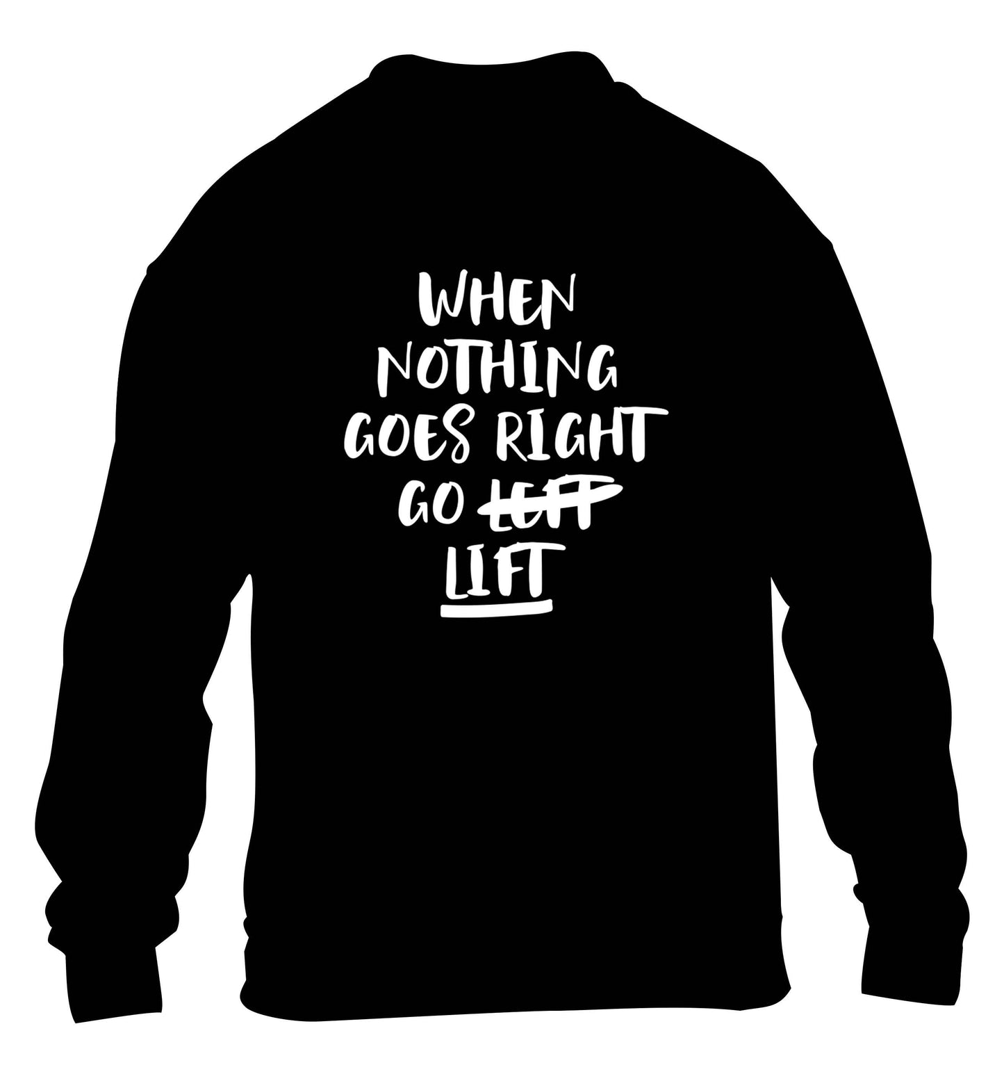 When nothing goes right go lift children's black sweater 12-13 Years