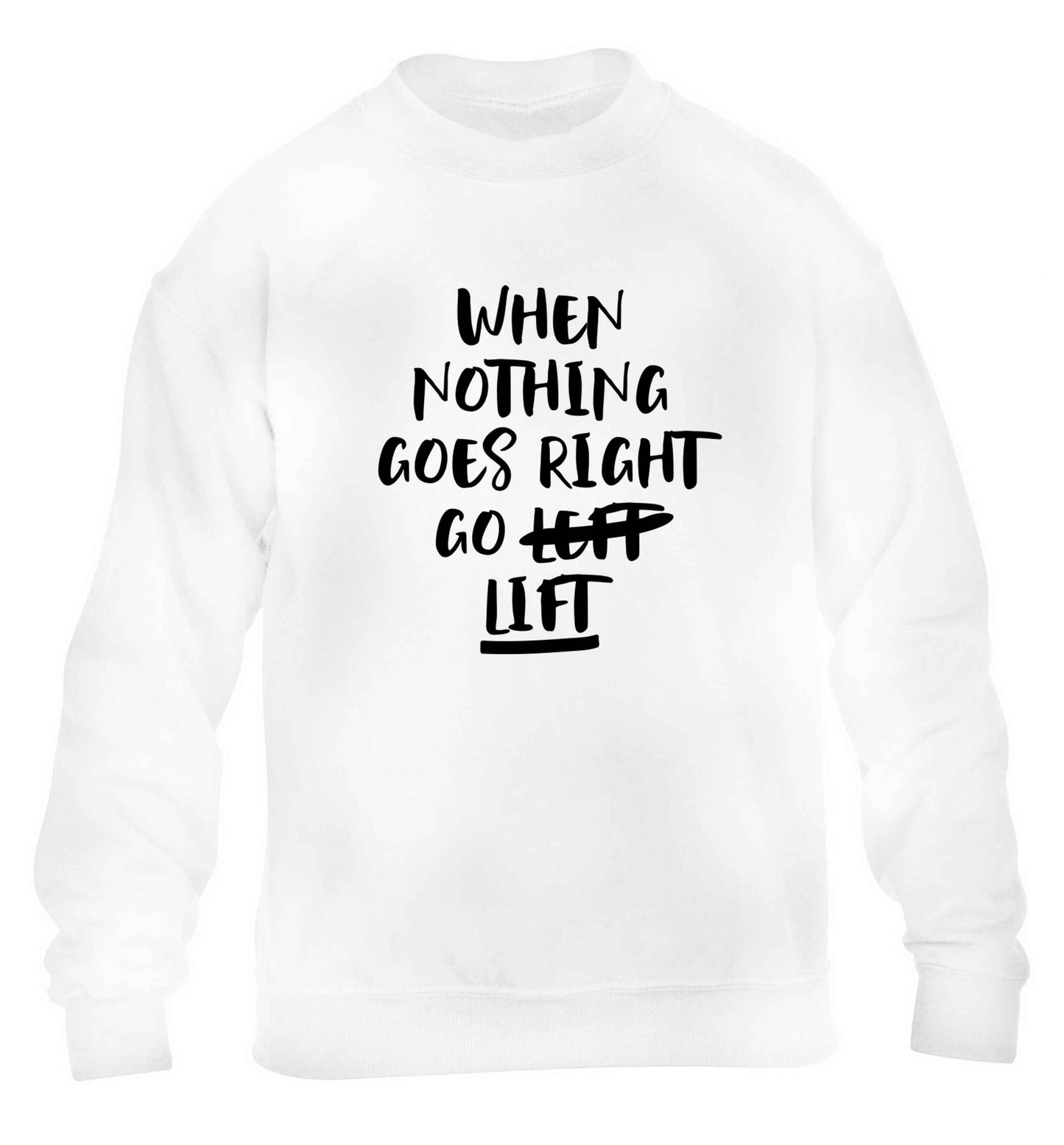 When nothing goes right go lift children's white sweater 12-13 Years