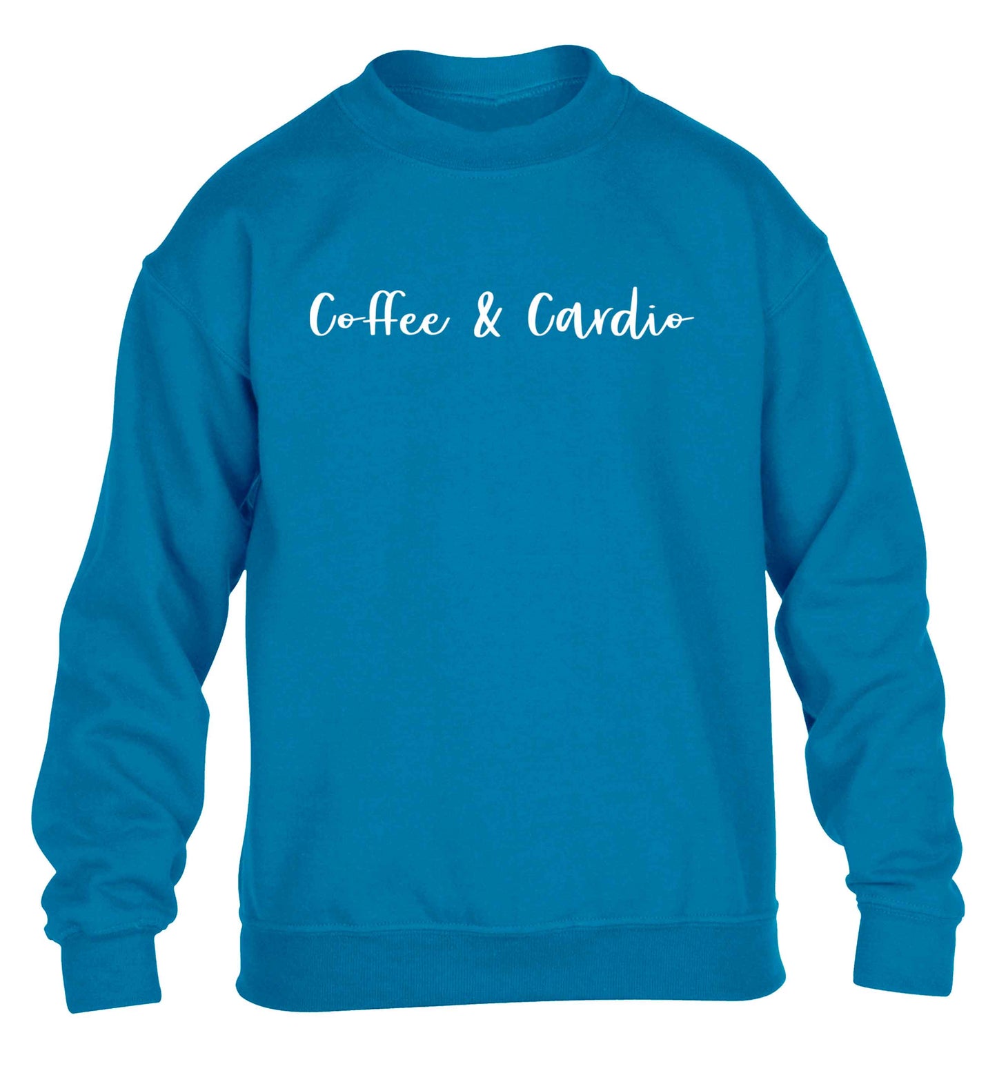 Coffee and cardio children's blue sweater 12-13 Years