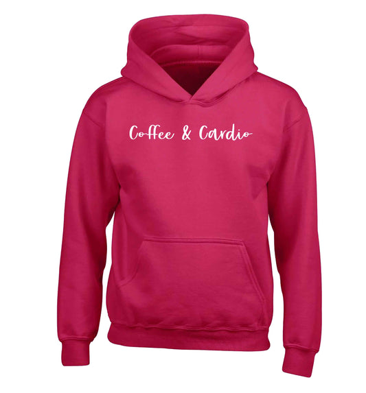 Coffee and cardio children's pink hoodie 12-13 Years