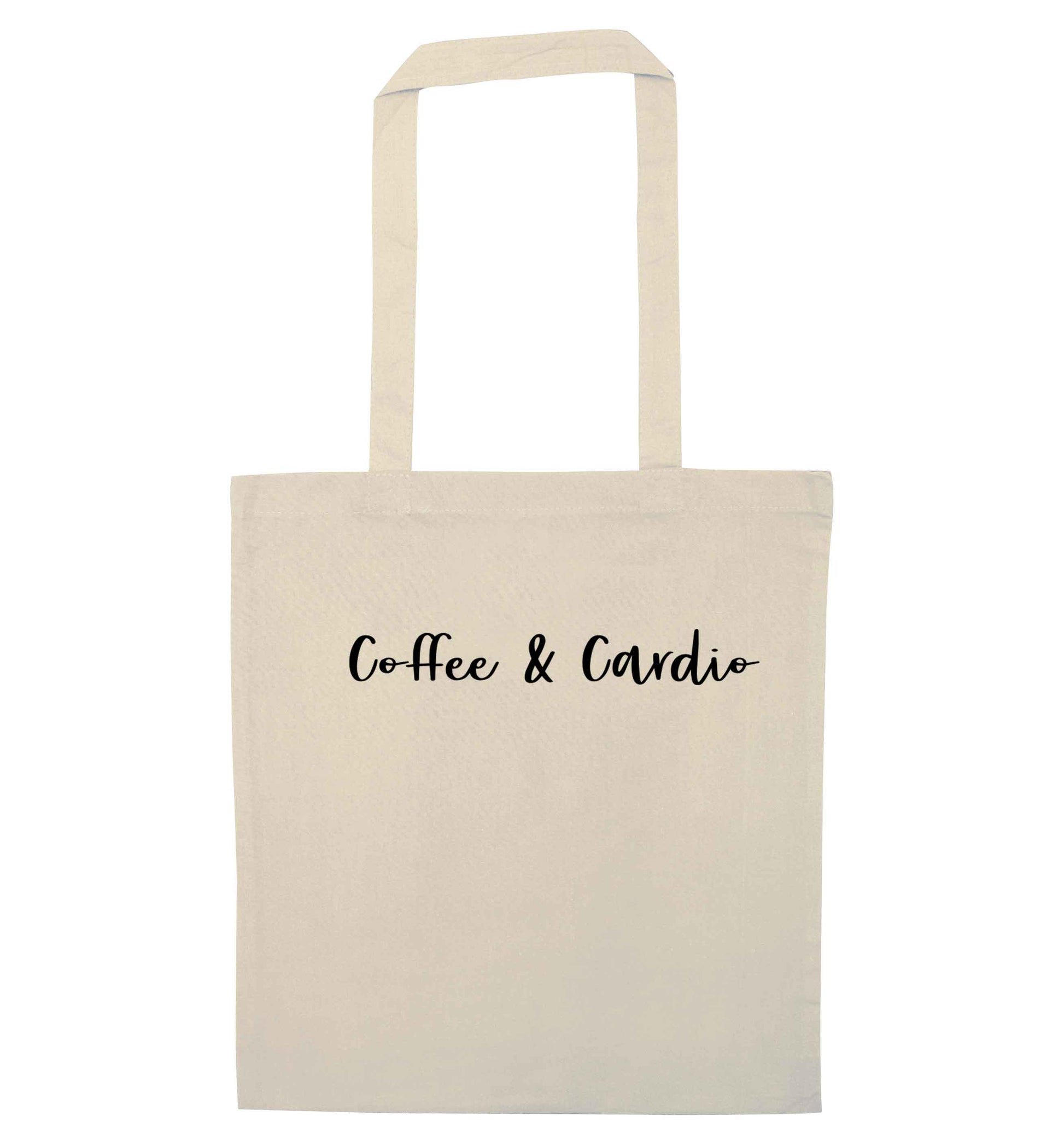 Coffee and cardio natural tote bag