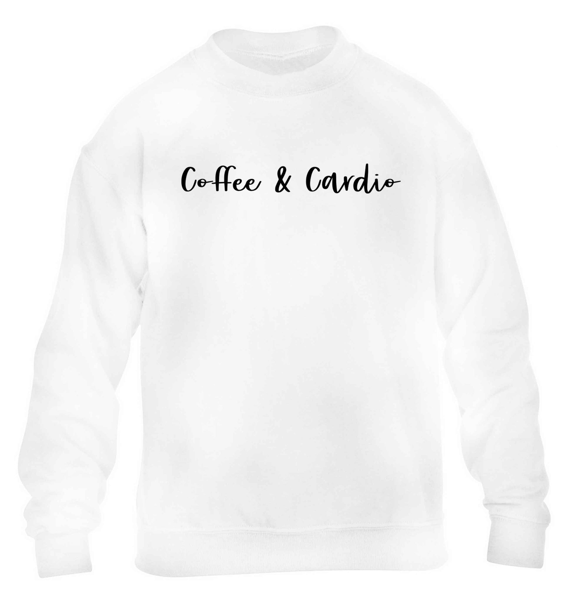Coffee and cardio children's white sweater 12-13 Years
