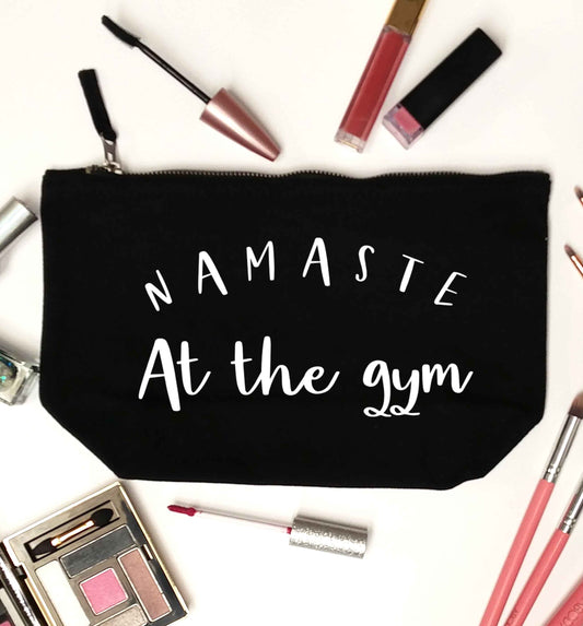 Namaste at the gym black makeup bag