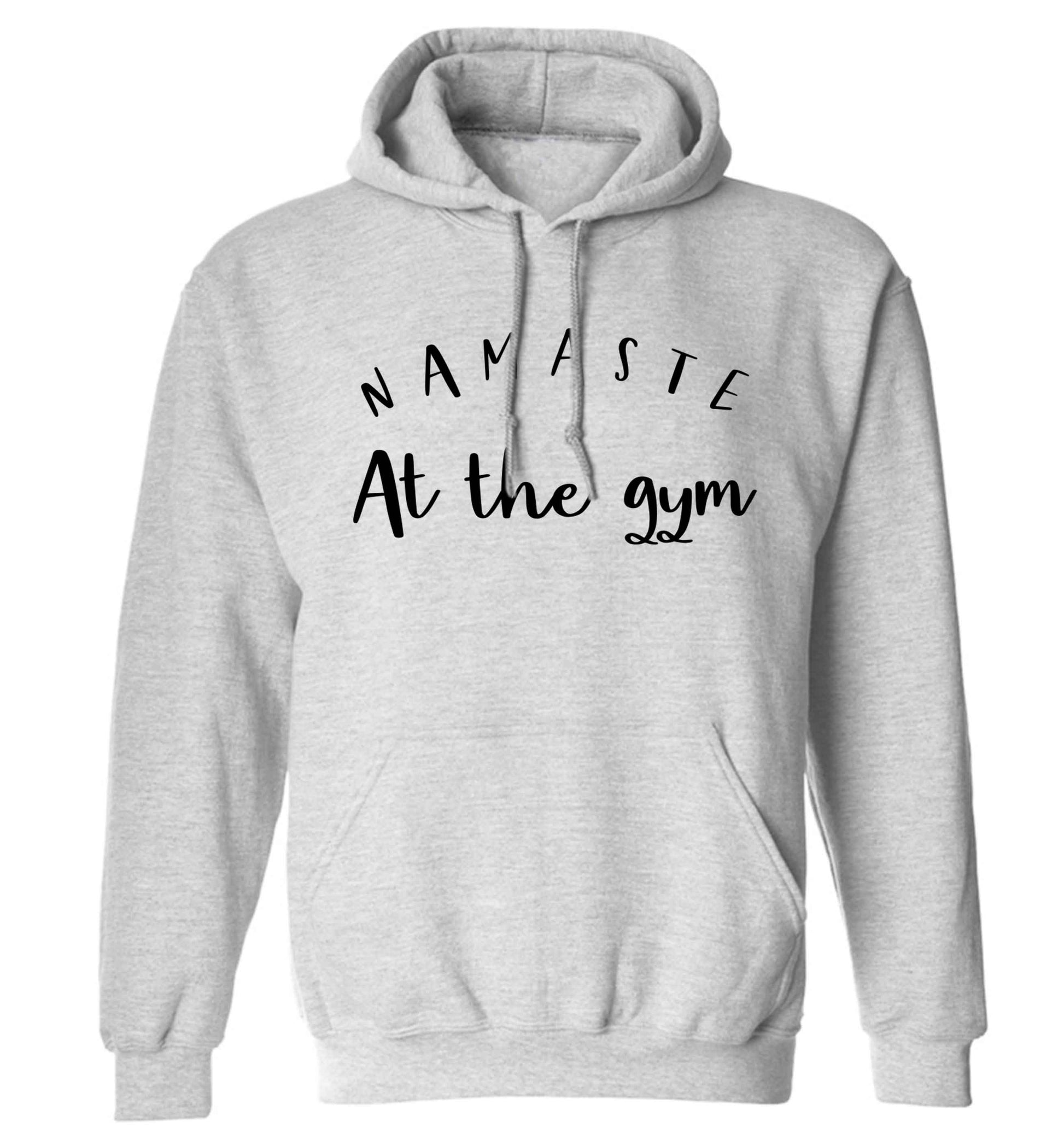 Namaste at the gym adults unisex grey hoodie 2XL