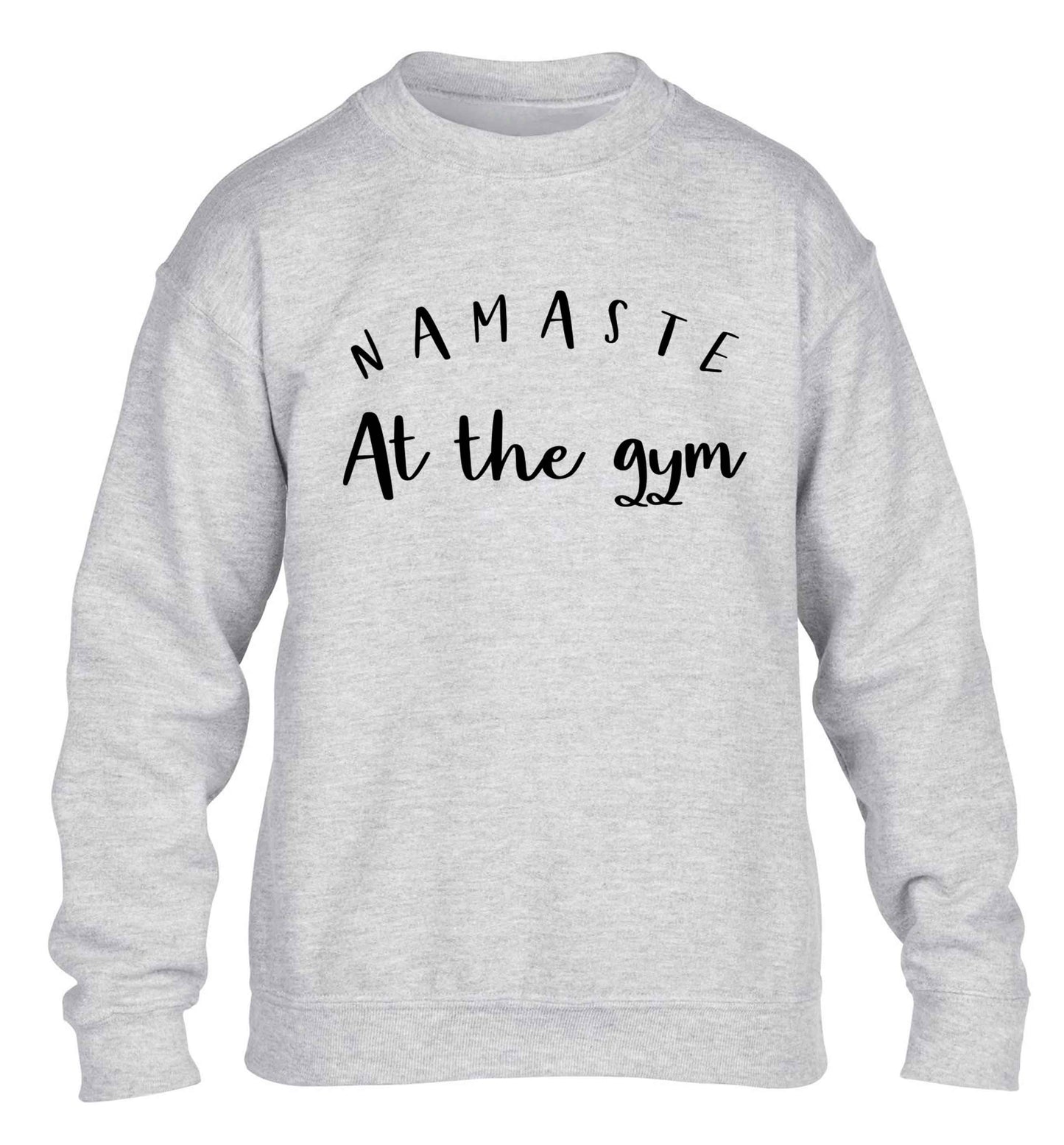 Namaste at the gym children's grey sweater 12-13 Years