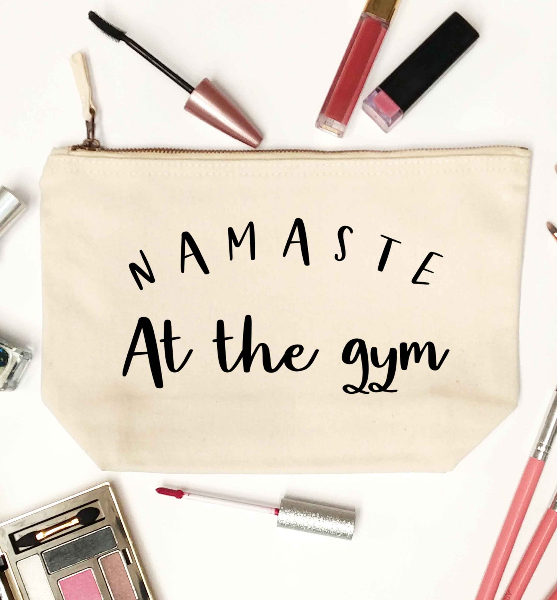 Namaste at the gym natural makeup bag