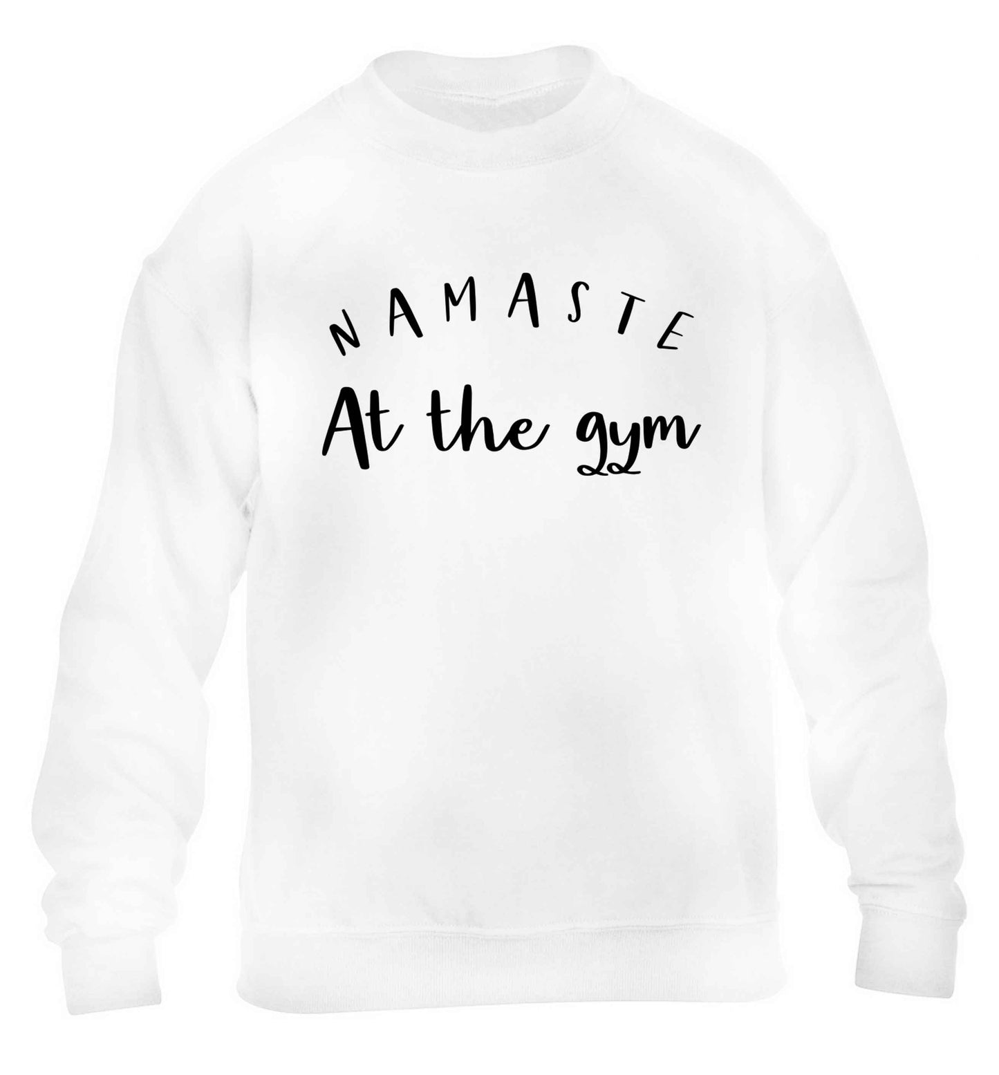 Namaste at the gym children's white sweater 12-13 Years