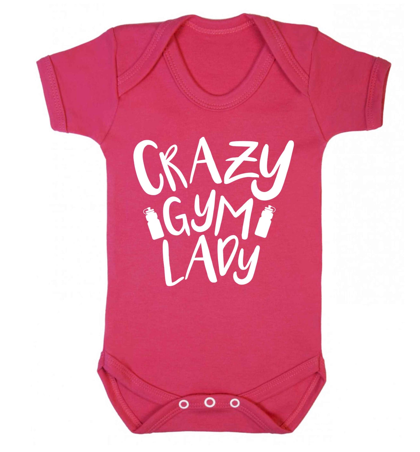 Crazy gym lady Baby Vest dark pink 18-24 months