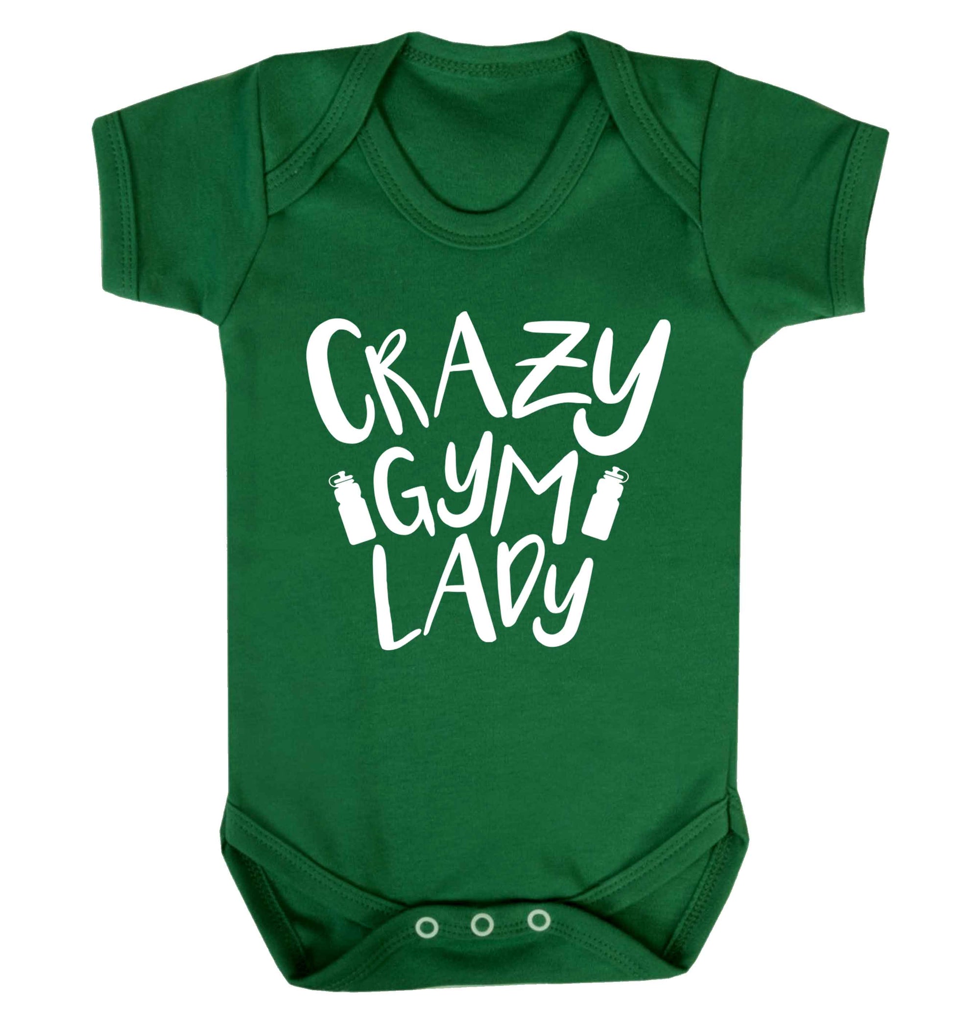 Crazy gym lady Baby Vest green 18-24 months