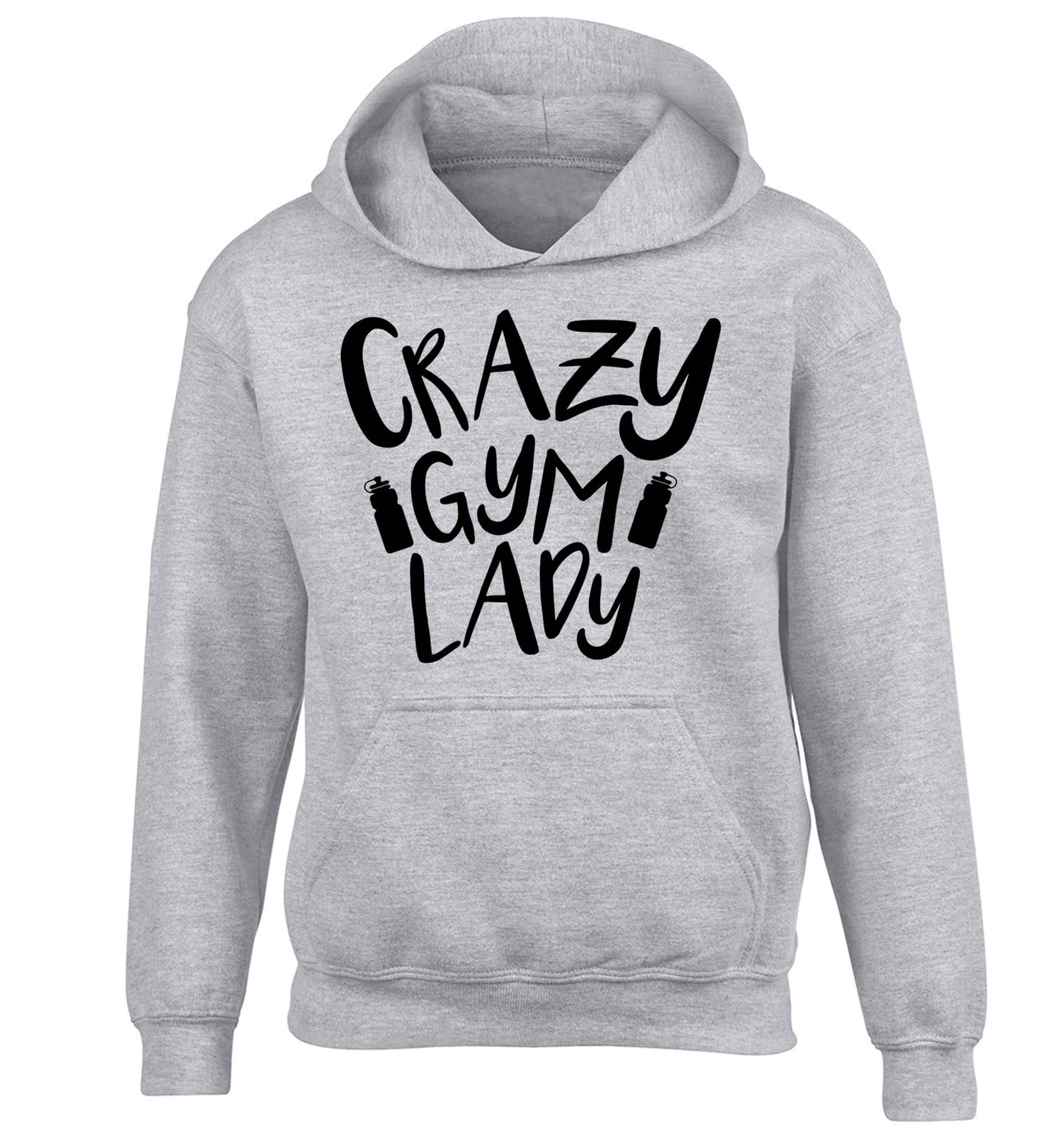 Crazy gym lady children's grey hoodie 12-13 Years