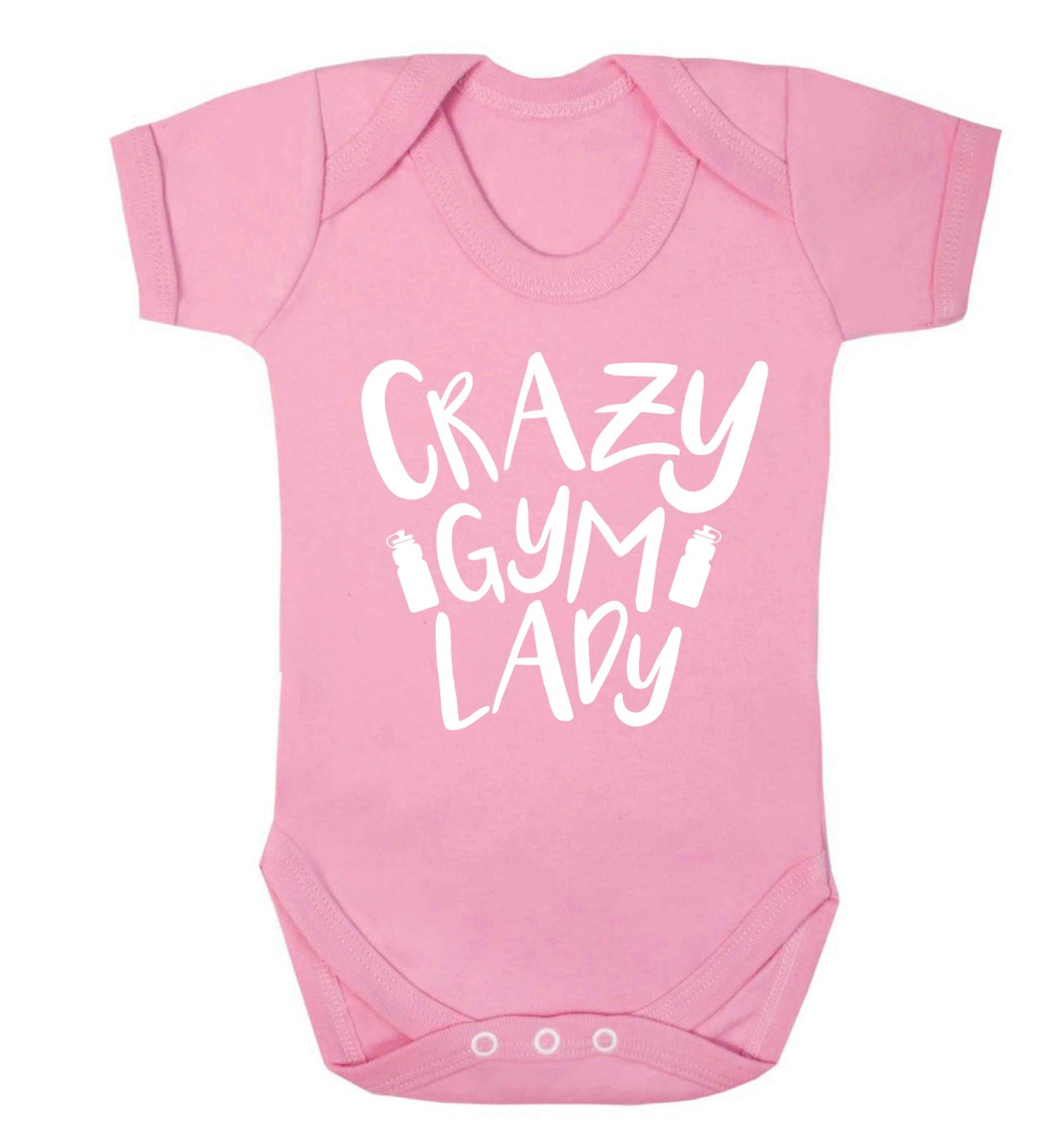 Crazy gym lady Baby Vest pale pink 18-24 months