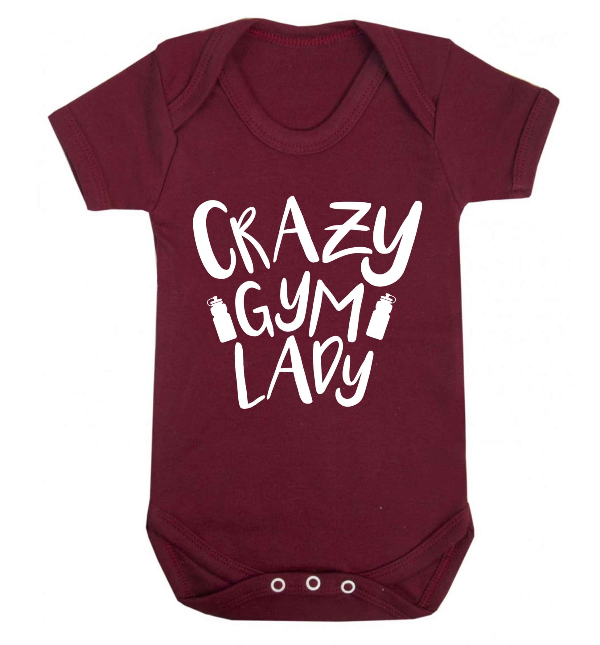 Crazy gym lady Baby Vest maroon 18-24 months