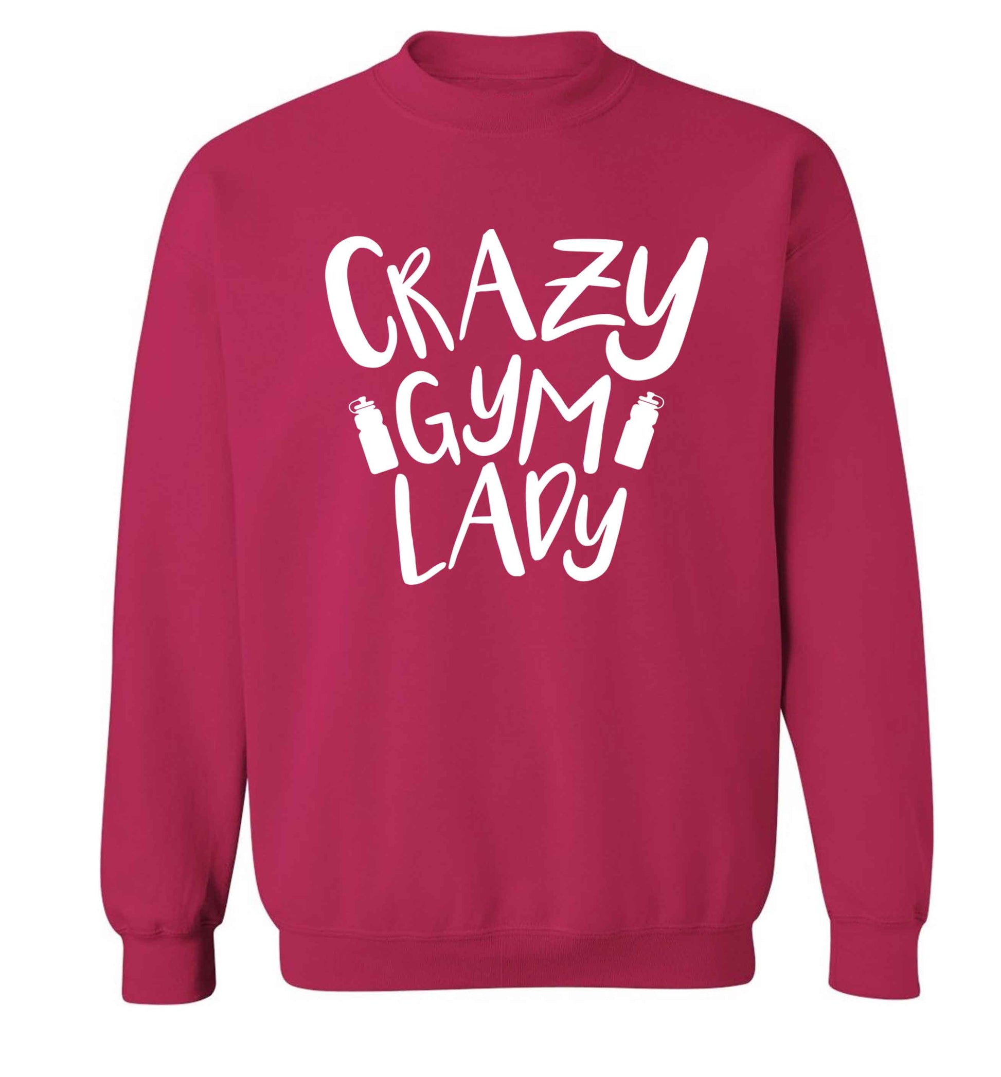 Crazy gym lady Adult's unisex pink Sweater 2XL