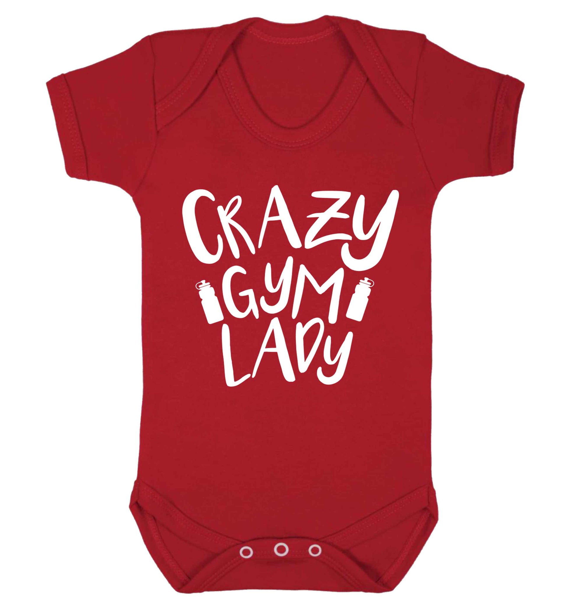 Crazy gym lady Baby Vest red 18-24 months