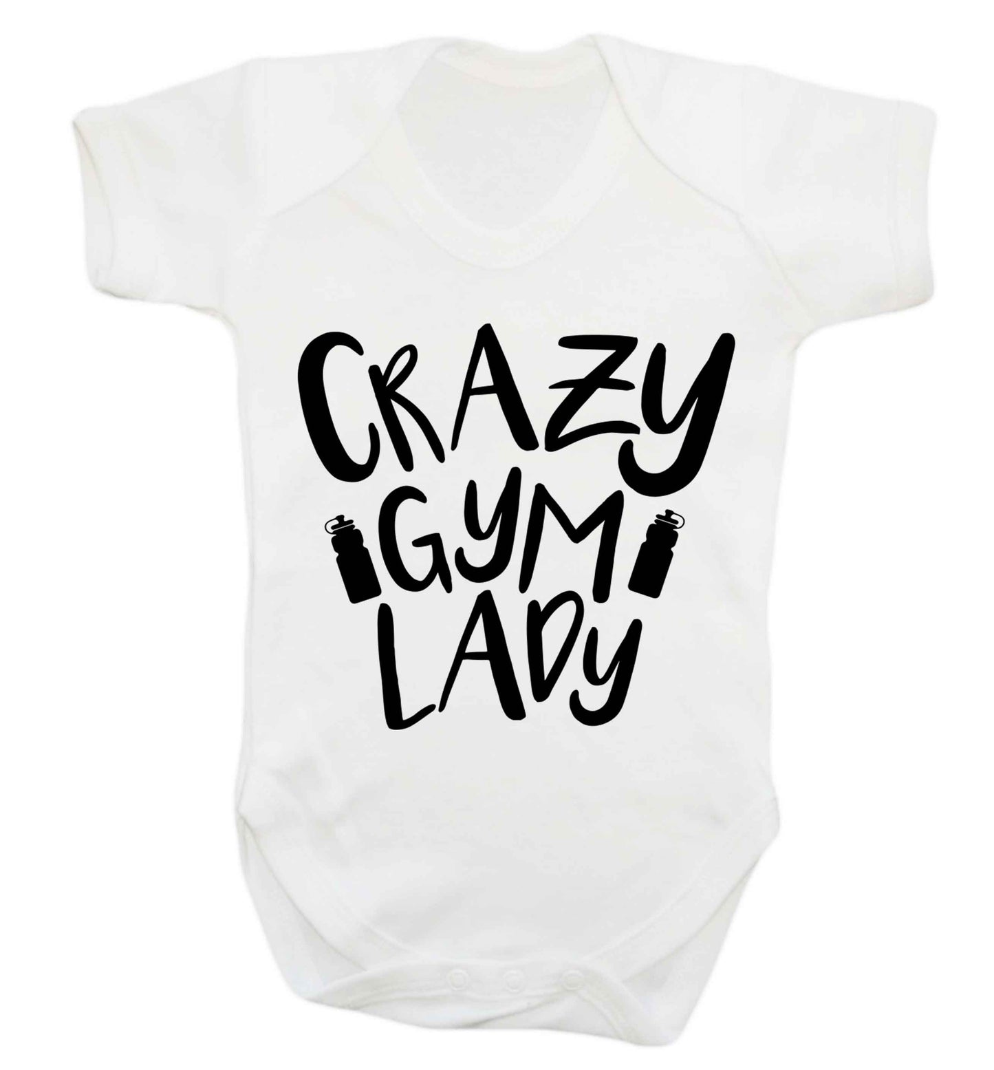 Crazy gym lady Baby Vest white 18-24 months