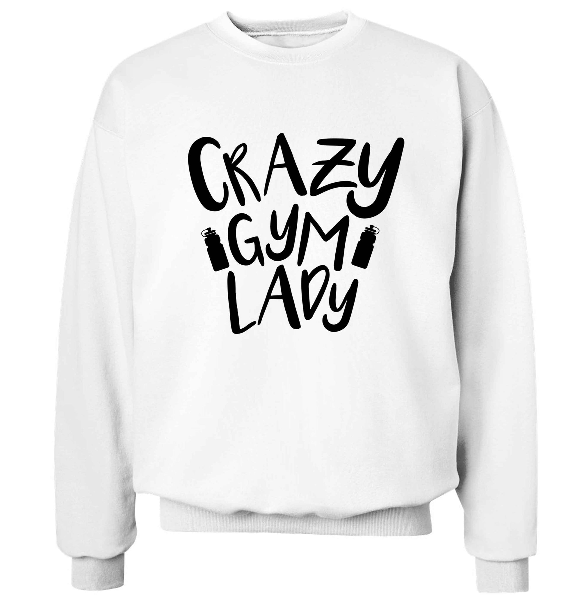 Crazy gym lady Adult's unisex white Sweater 2XL
