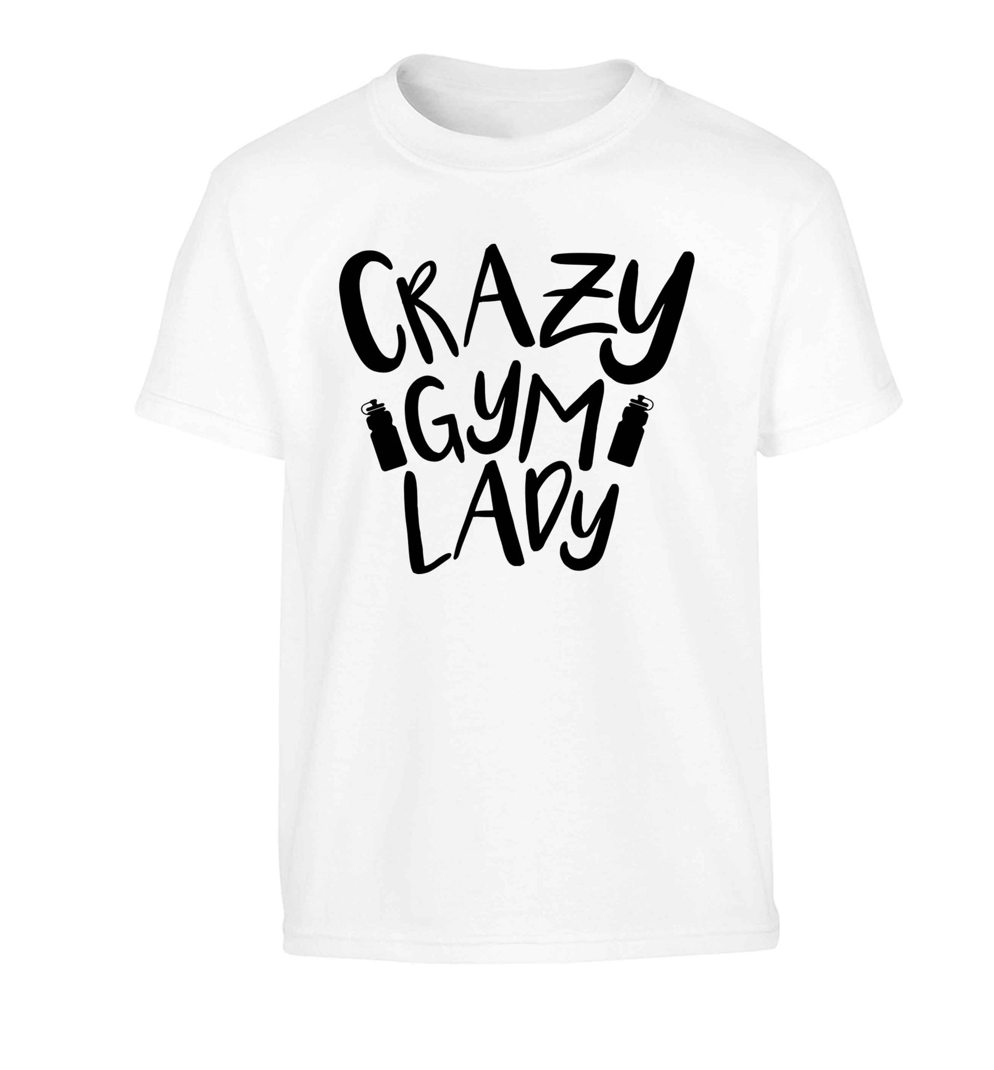 Crazy gym lady Children's white Tshirt 12-13 Years